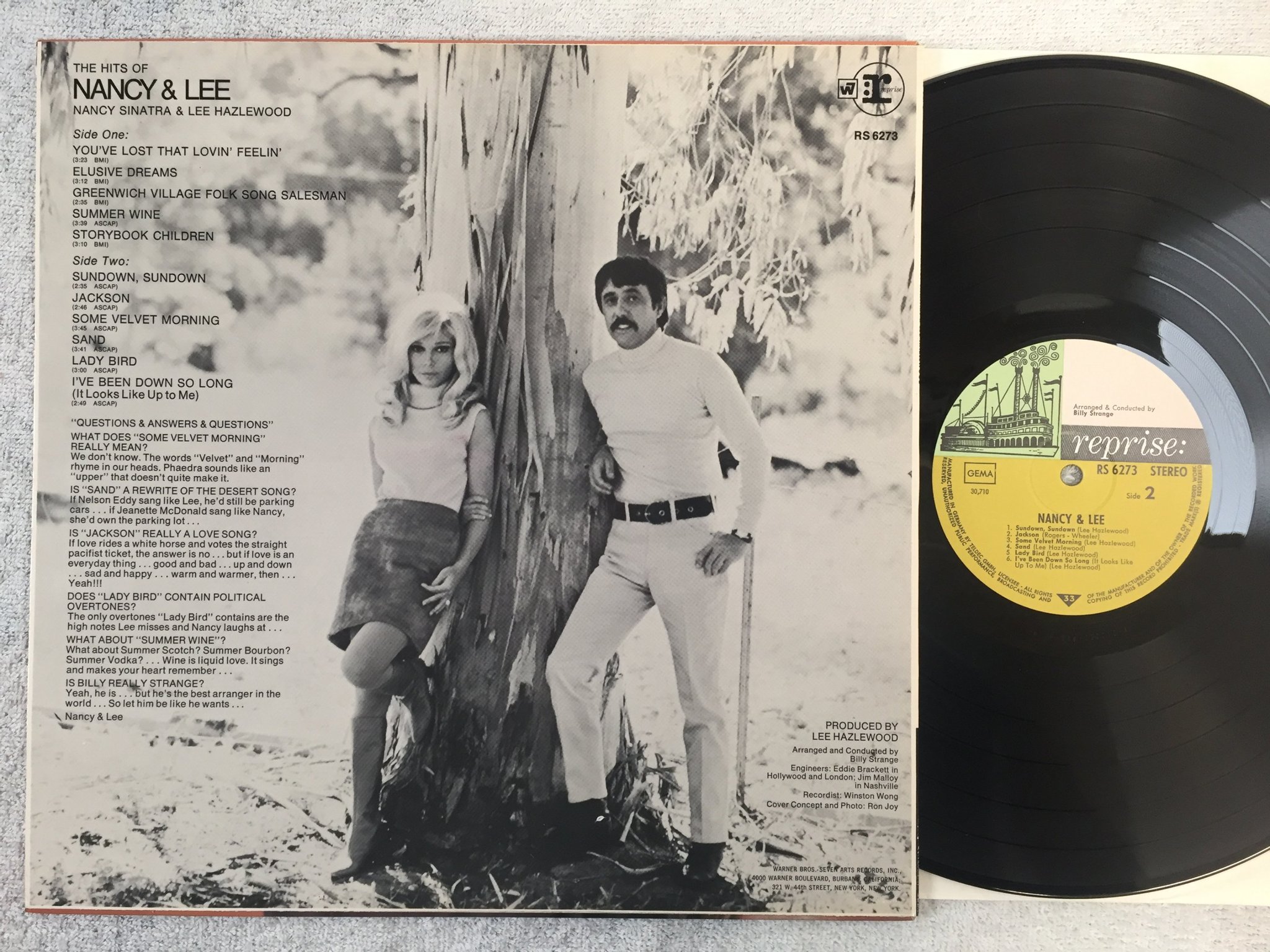Omslagsbild för skivan NANCY SINATRA & LEE HAZLEWOOD Nancy & Lee LP Ger REPRISE RS 6273