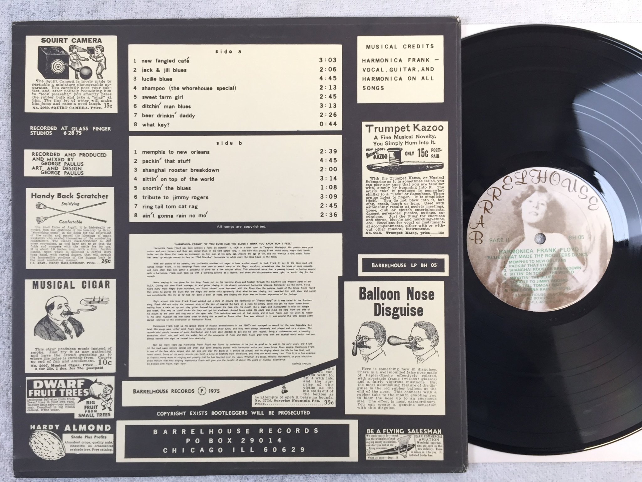 Omslagsbild för skivan HARMONICA FRANK FLOYD  Blues That Made The Roosters Dance LP -73 US super rare !