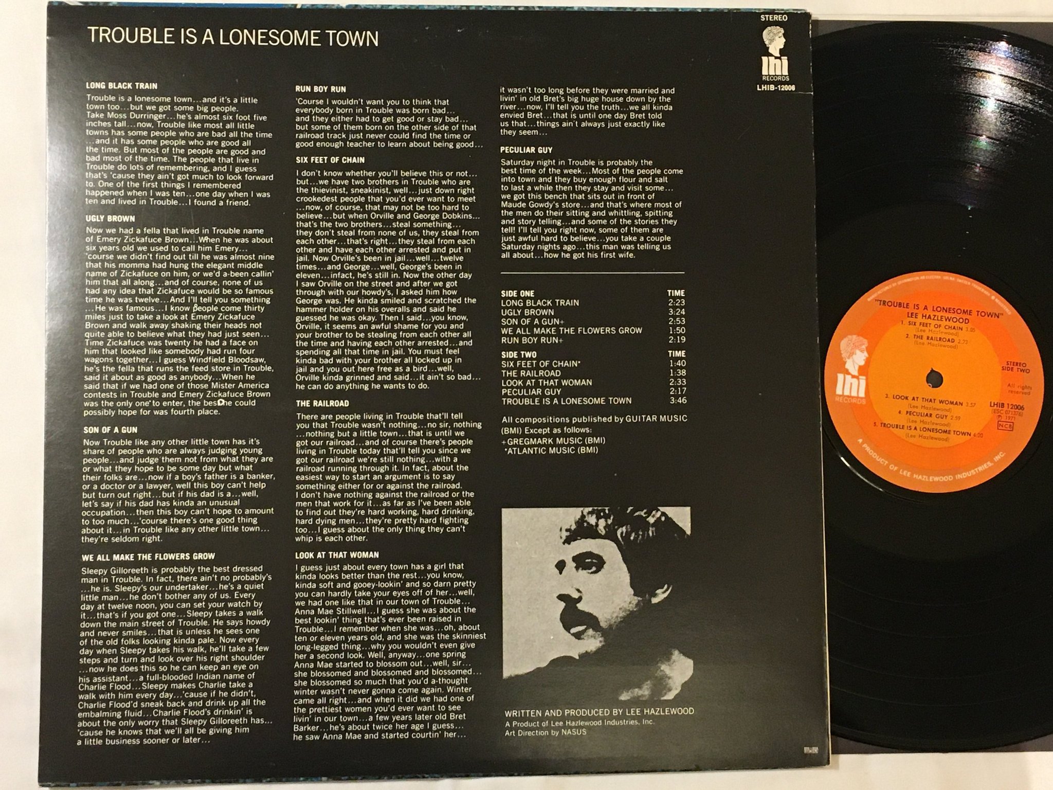 Omslagsbild för skivan LEE HAZLEWOOD trouble is a lonesome town LP -71 Swe LHIB-12006
