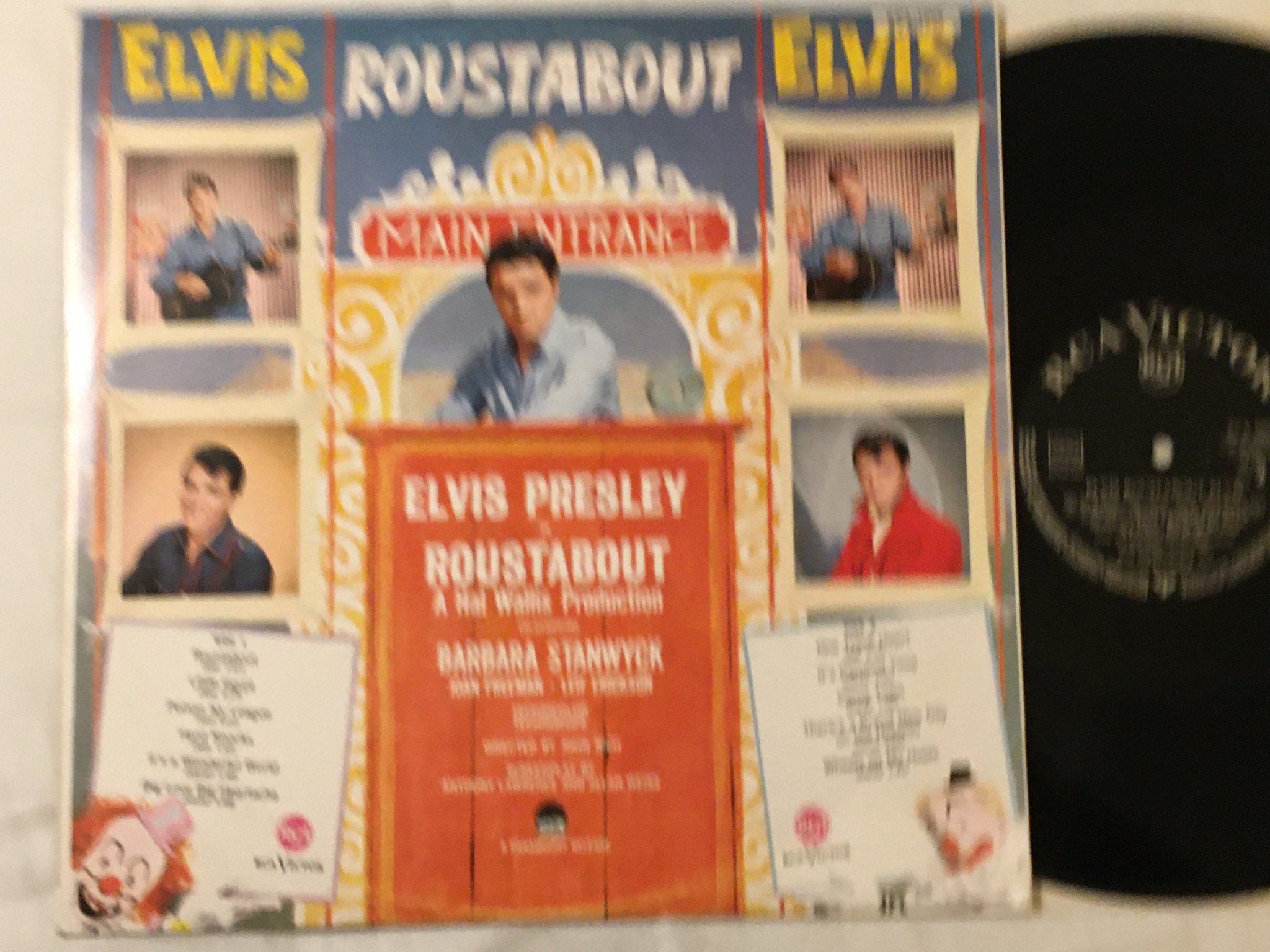 Omslagsbild för skivan ELVIS PRESLEY roustabout LP -64 Ger RCA VICTOR SVA-1009 rare original mono press