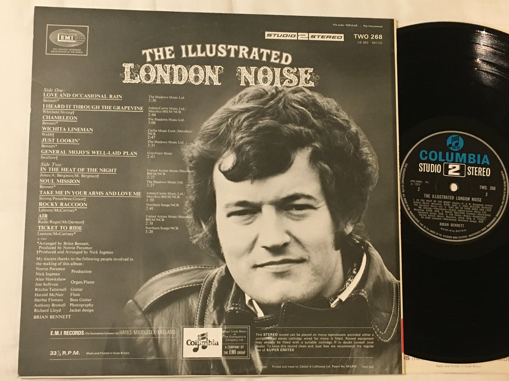 Omslagsbild för skivan BRIAN BENNETT the illustrated London noise LP -69 UK COLUMBIA TWO 268 jazz r&b