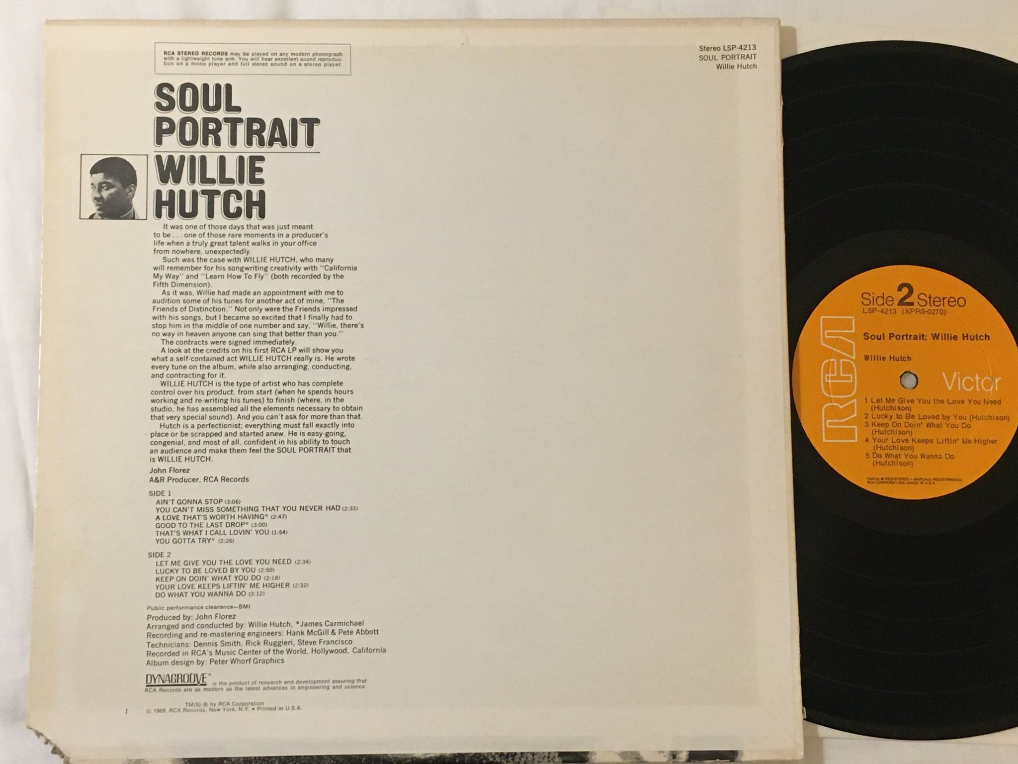 Omslagsbild för skivan WILLIE HUTCH soul portrait LP -69 US RCA LSP-4213 RARE classic SOUL album ! ! ! 