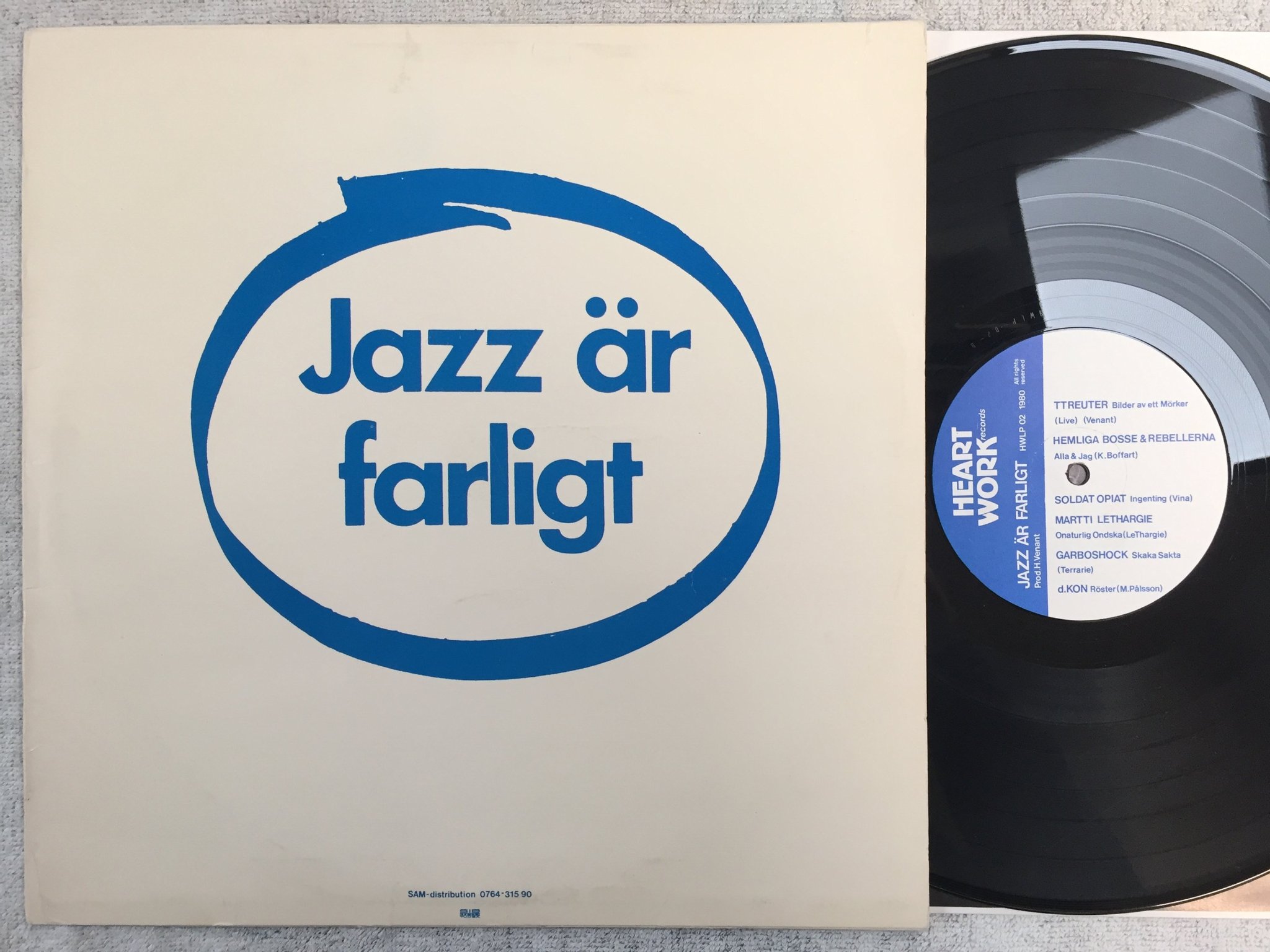 Omslagsbild för skivan V/A jazz är farligt punk är trevligt LP -80 Swe HEARTWORK HWLP 02