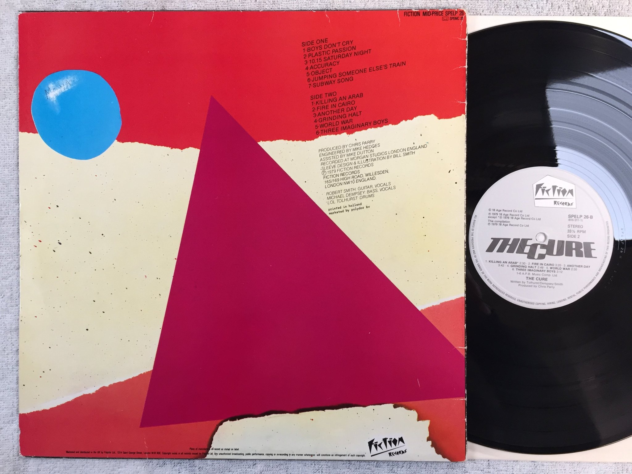 Omslagsbild för skivan THE CURE boys don't cry LP -79 UK FICTION SPELP 26