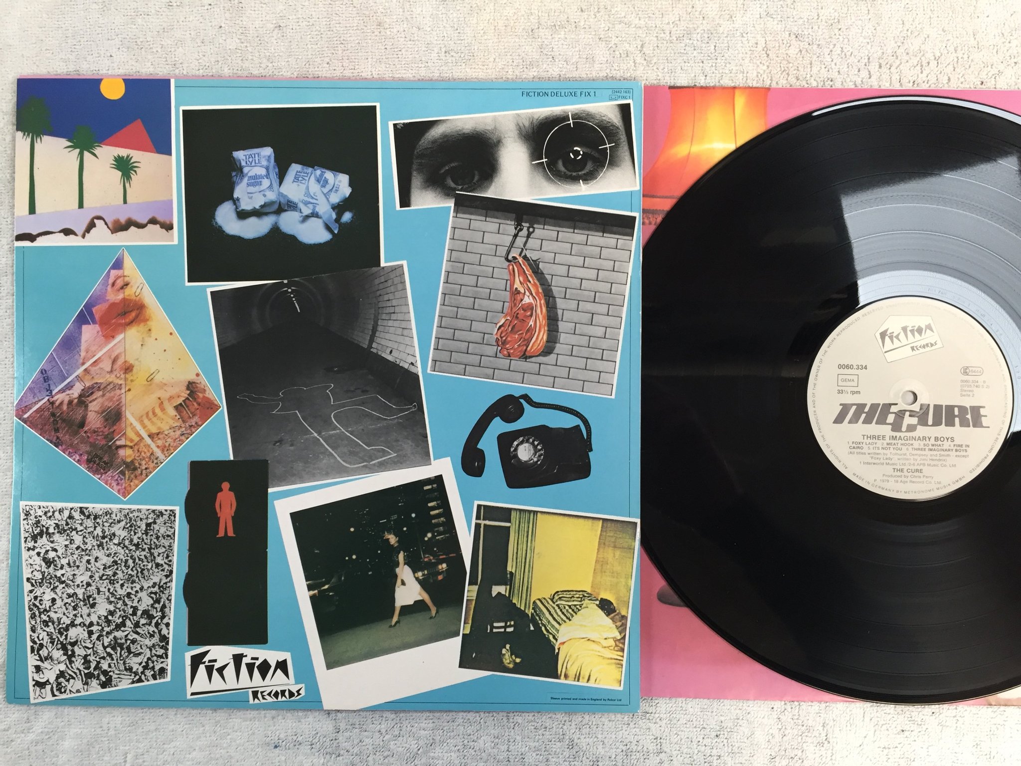 Omslagsbild för skivan THE CURE three imaginary boys LP -79 Ger FICTION 0060.334