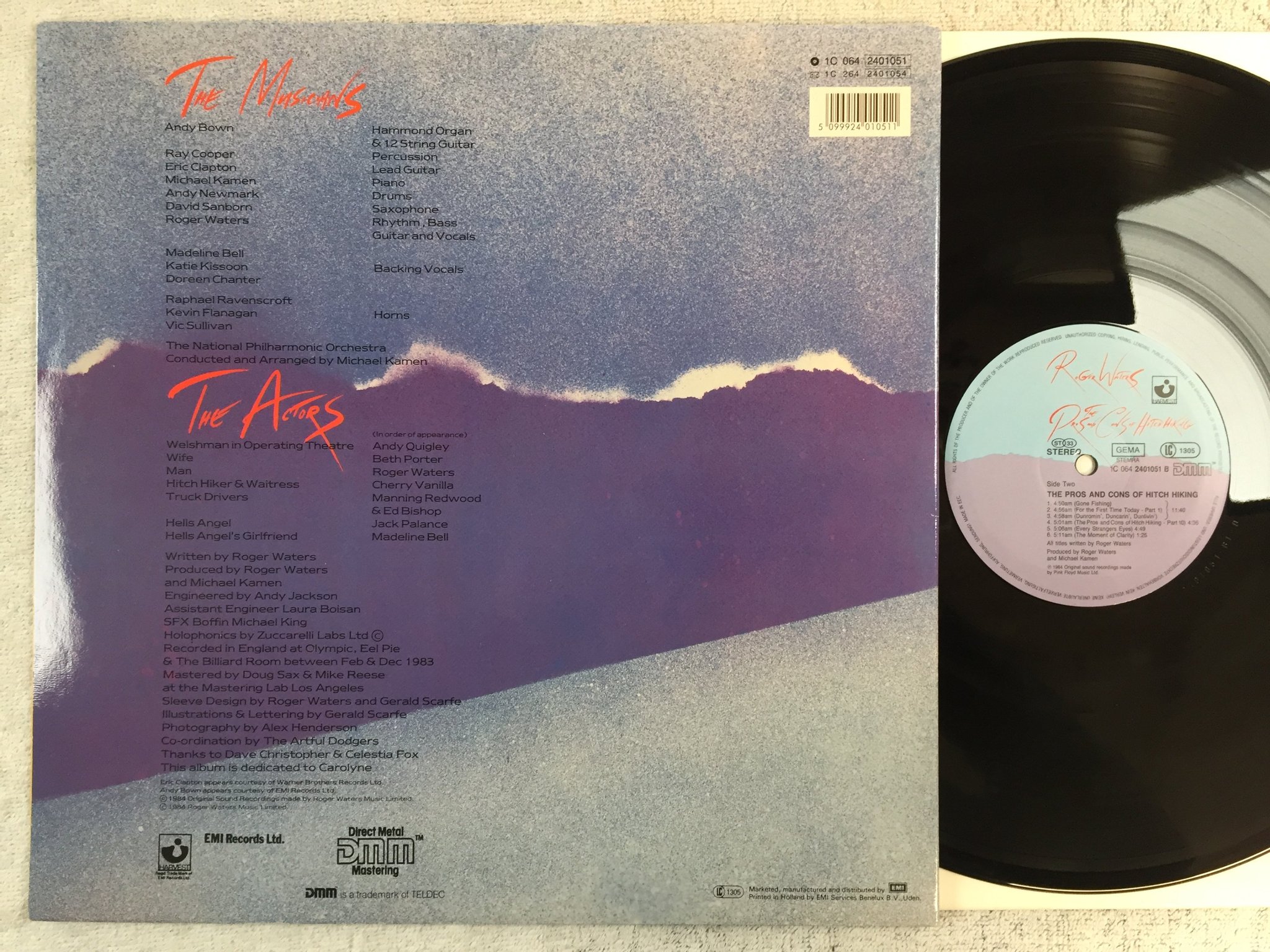 Omslagsbild för skivan ROGER WATERS the pros and cons of hitch hiking LP -84 Ger HARVEST 1C 064 2401051