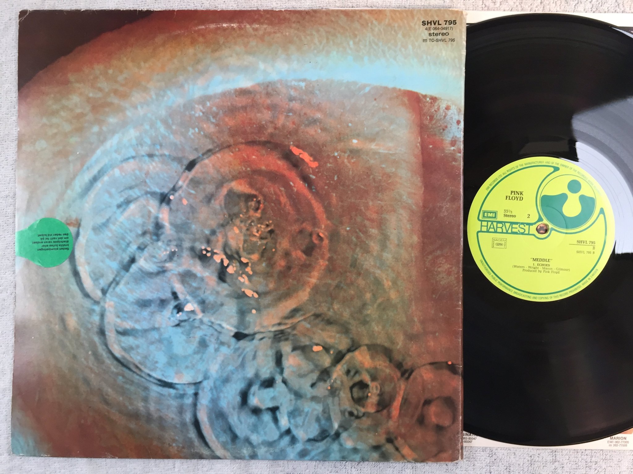 Omslagsbild för skivan PINK FLOYD meddle LP Fra HARVEST SHVL 795