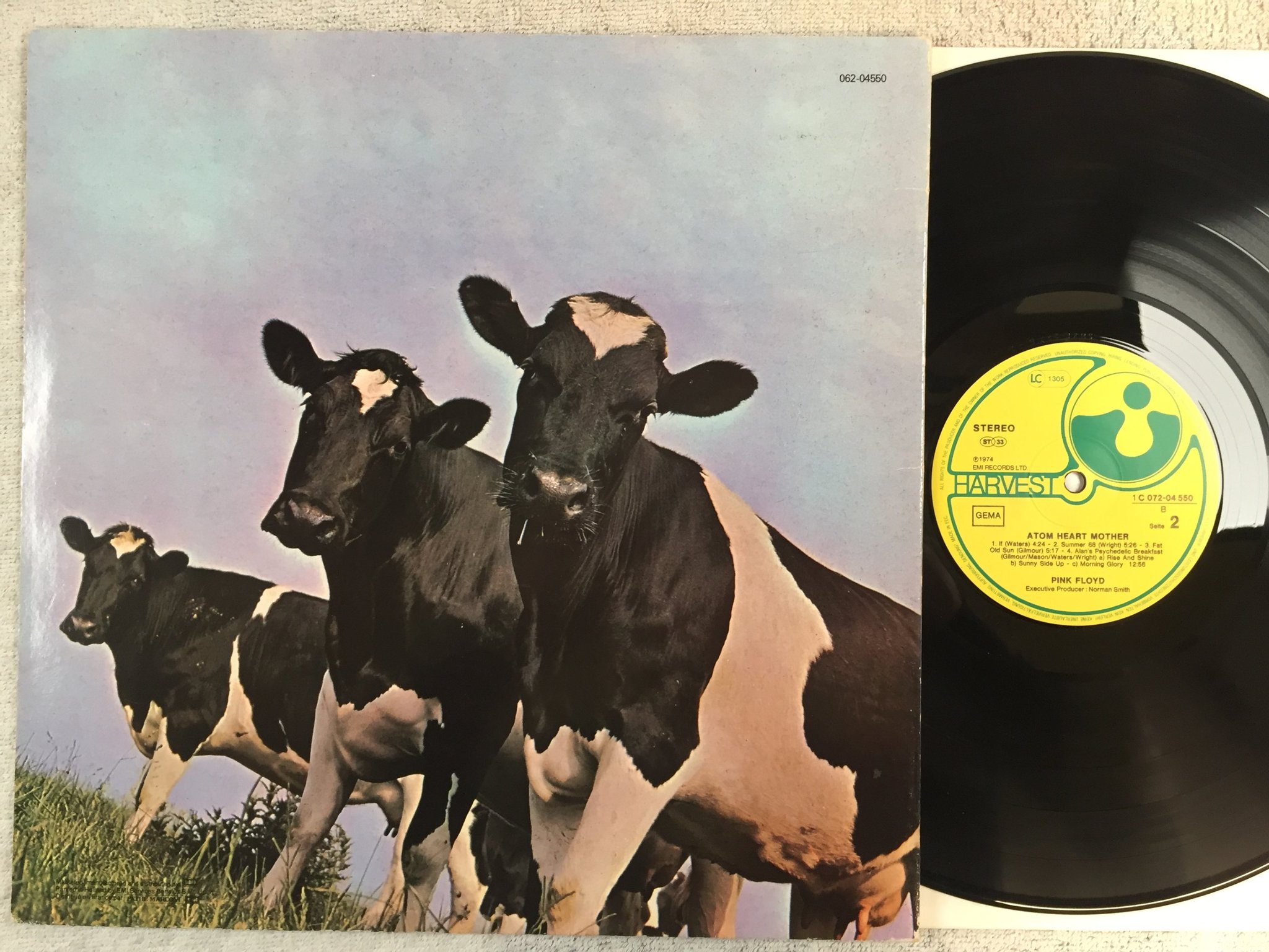 Omslagsbild för skivan PINK FLOYD atom heart mother LP Ger HARVEST 1C 072-04 550