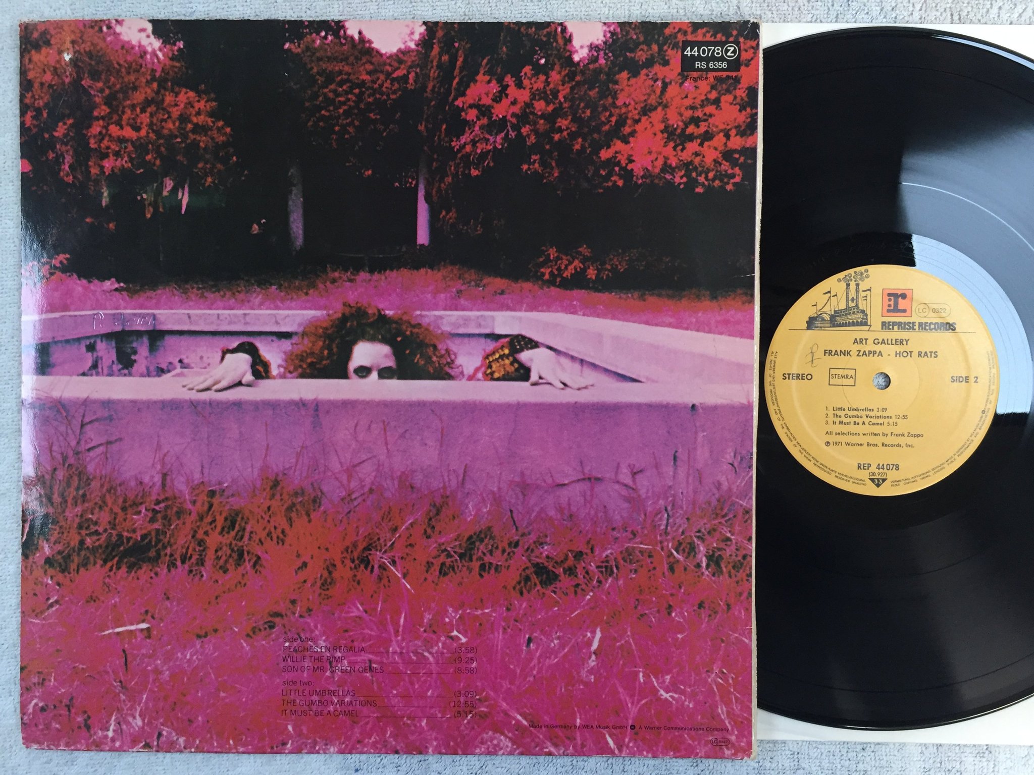 Omslagsbild för skivan FRANK ZAPPA hot rats LP Ger REPRISE REP 44 078
