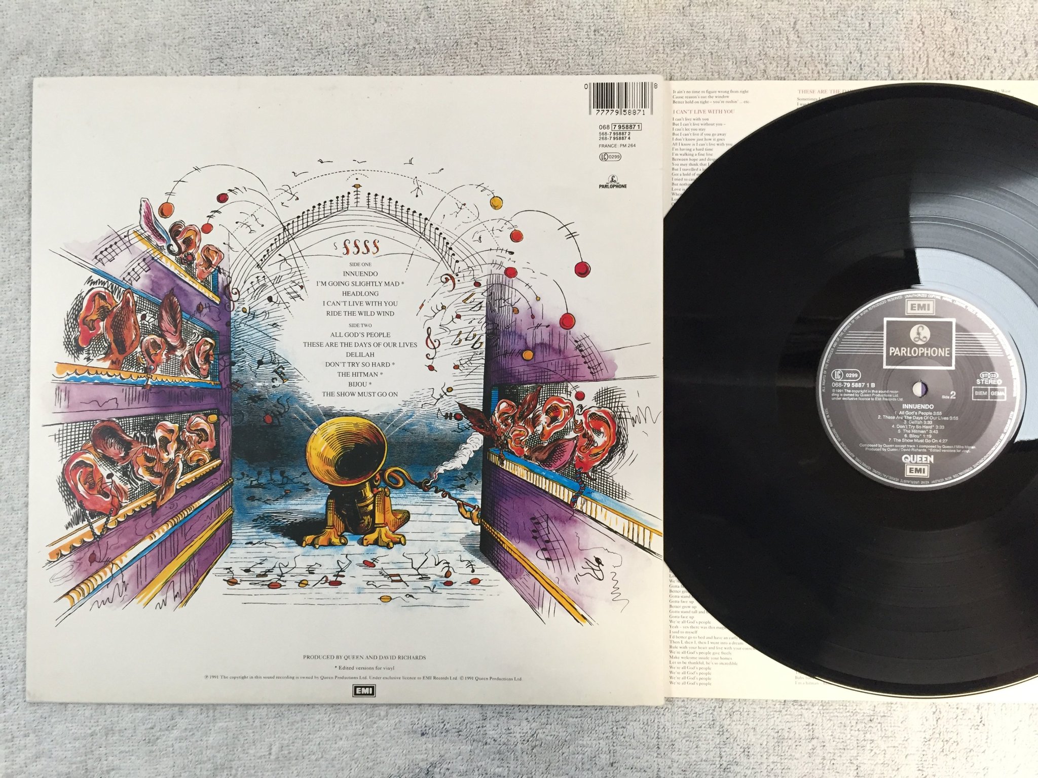 Omslagsbild för skivan QUEEN innuendo LP -91 EMI/PARLOPHONE 068-7958871