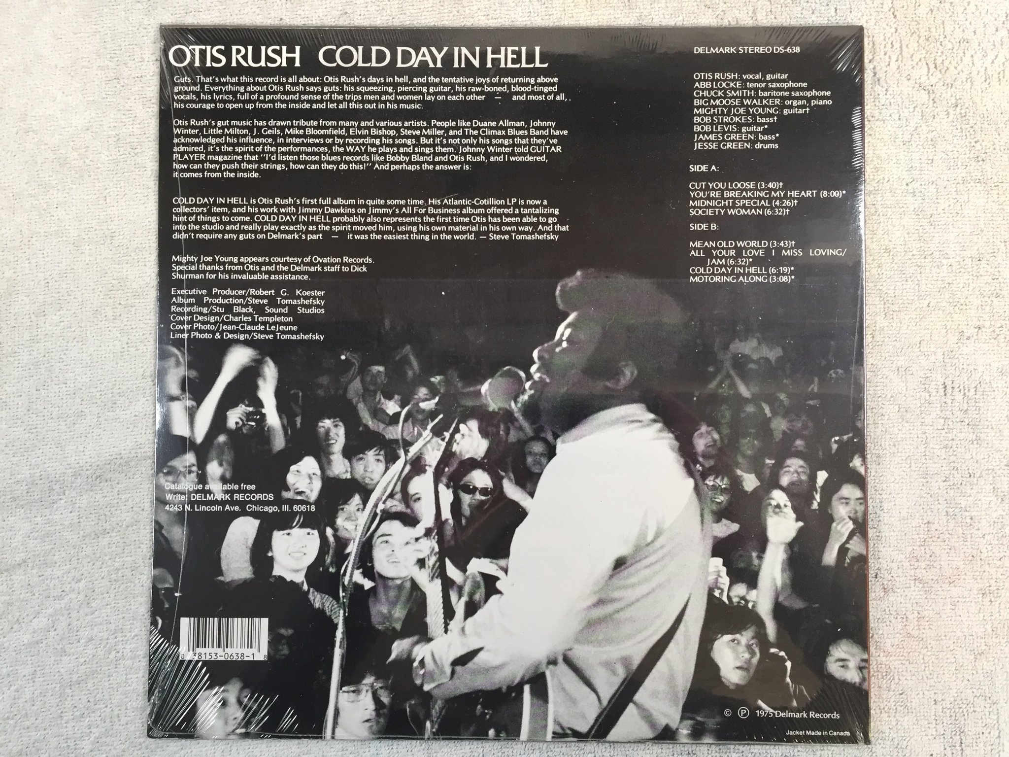 Omslagsbild för skivan OTIS RUSH cold day in hell LP -75 DELMARK DS 638 still sealed