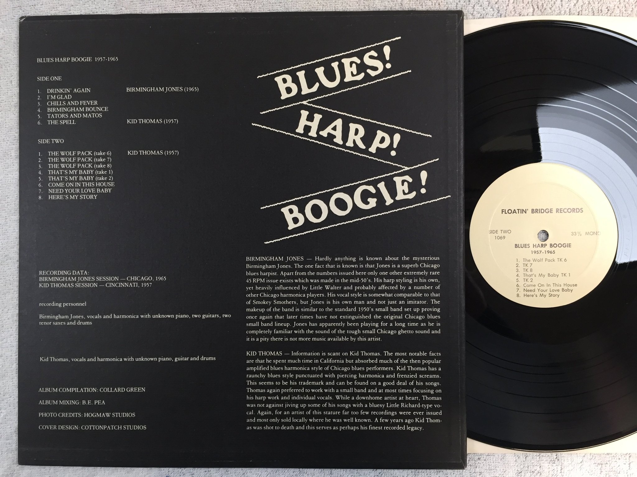 Omslagsbild för skivan V/A blues harp boogie 1957-1965  LP -78 US FLOATIN BRIDGE 1069