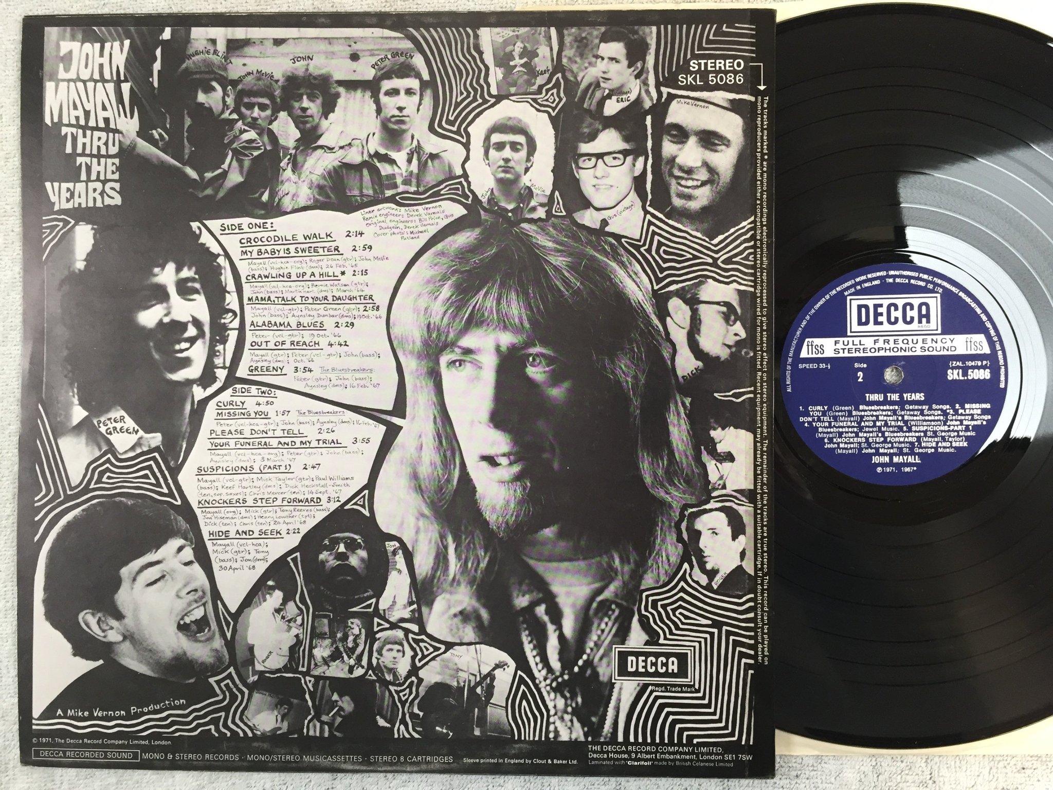 Omslagsbild för skivan JOHN MAYALL thru the years LP UK SKL 5086