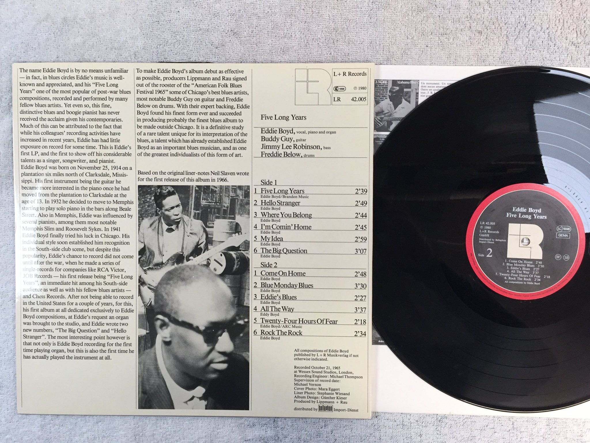 Omslagsbild för skivan EDDIE BOYD five long years LP -80 Ger L+R  42.005 