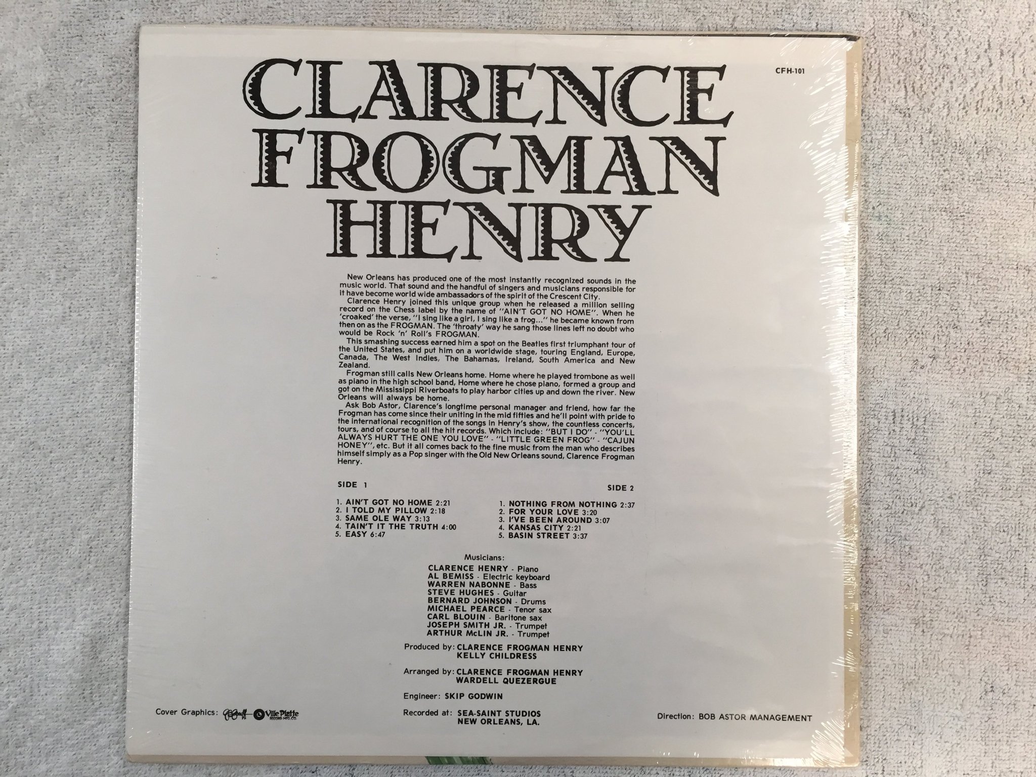 Omslagsbild för skivan CLARENCE FROGMAN HENRY Bourbon St, New Orleans LP US CFH-101 Sealed