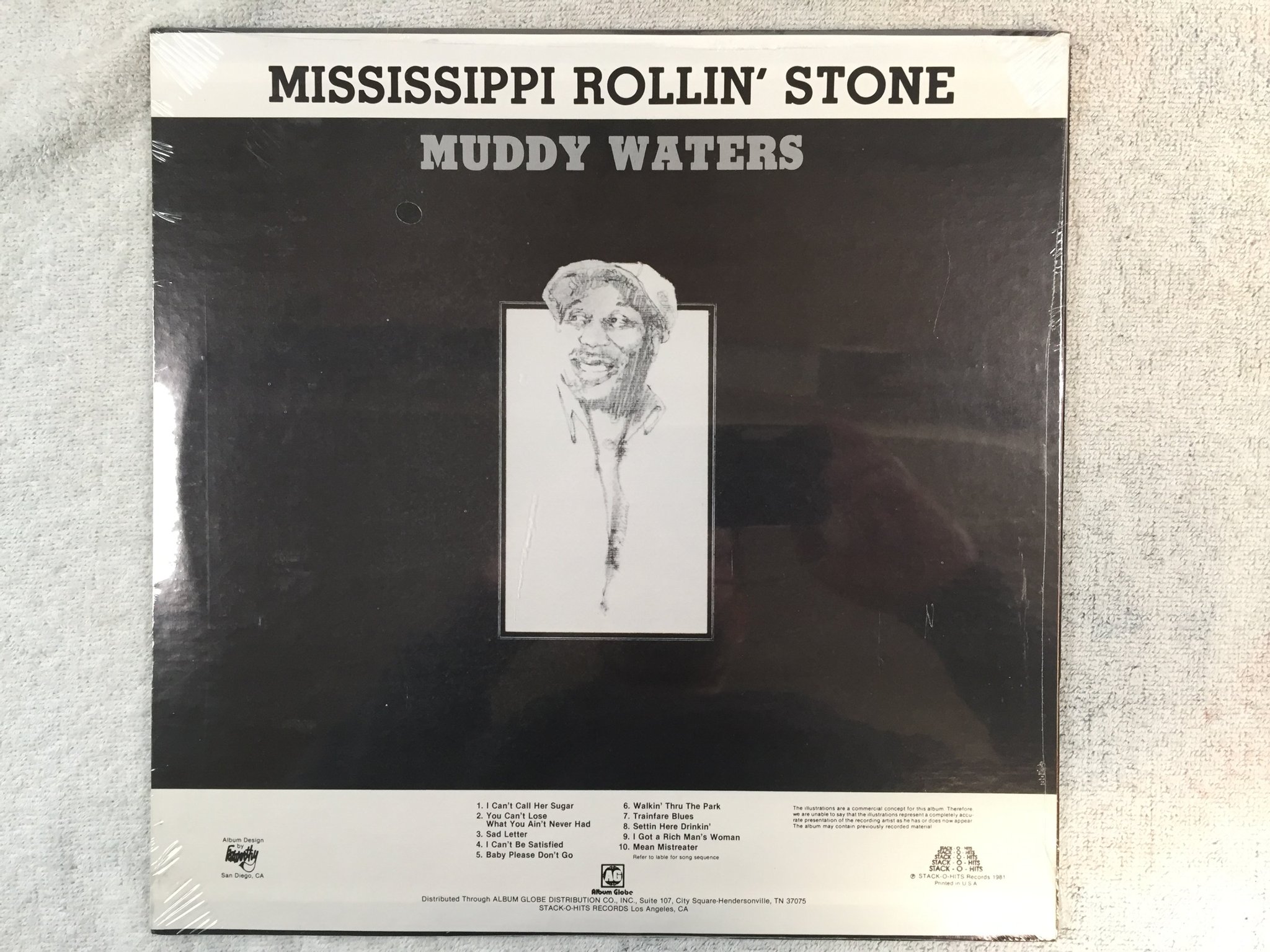 Omslagsbild för skivan MUDDY WATERS Mississippi rollin' stone LP -81 US STACK-O-HITS AG9038 sealed