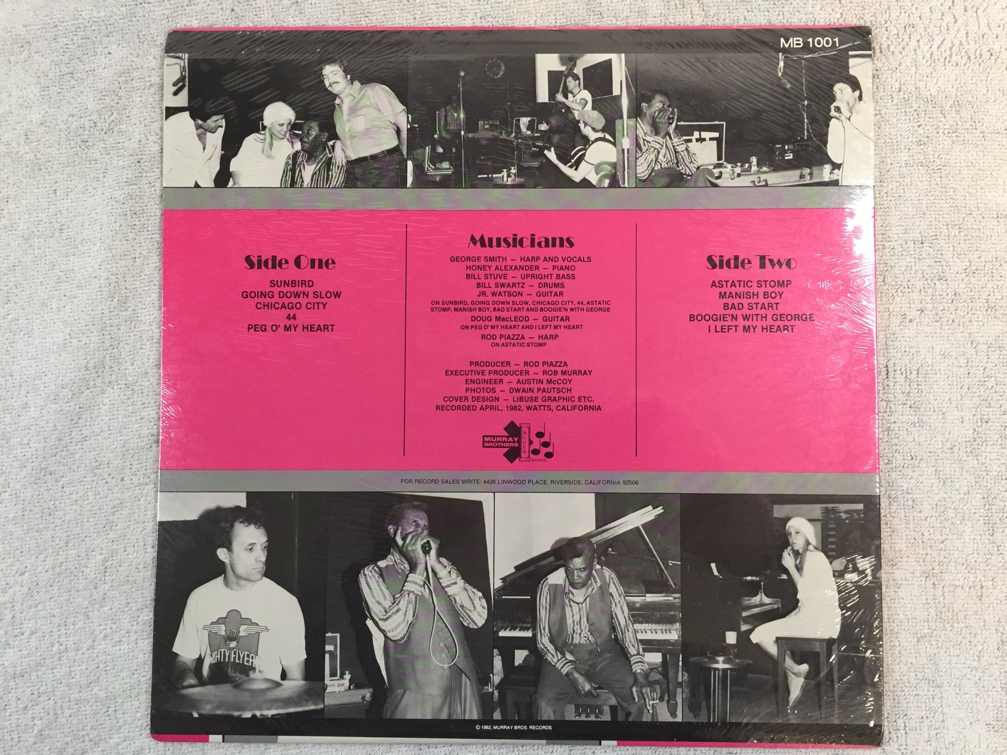 Omslagsbild för skivan GEORGE "HARMONICA" SMITH boogie n with George LP -82 US MURRAY MB-1001