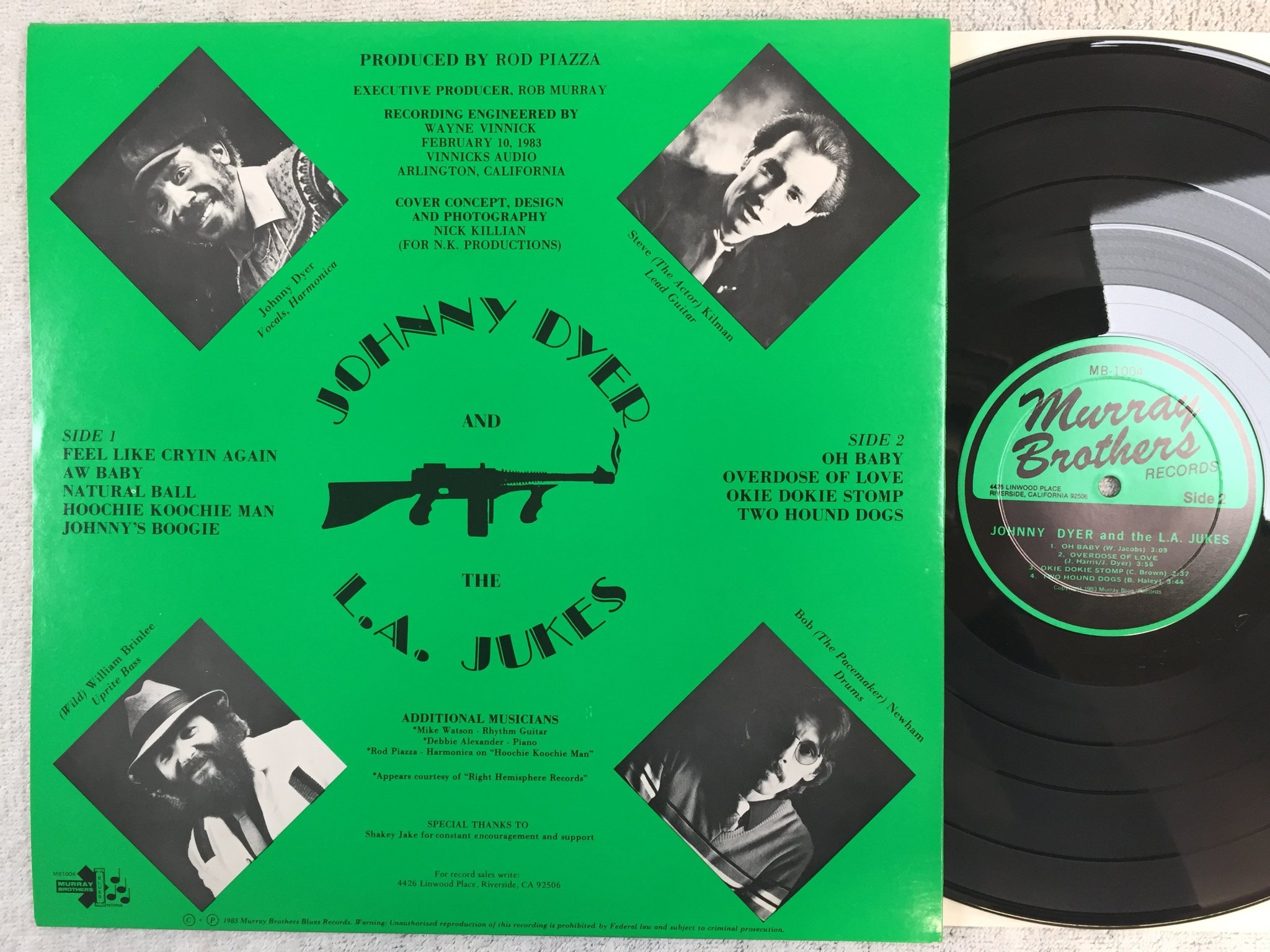 Omslagsbild för skivan JOHNNY DYER & THE L.A. JUKES LP -83 US MURRAY MB-1004