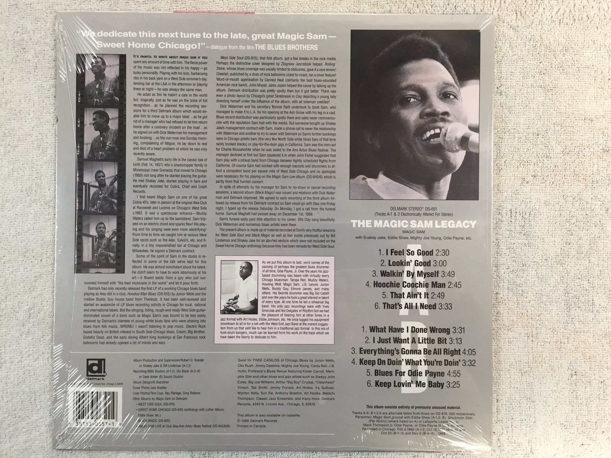 Omslagsbild för skivan MAGIC SAM The Magic Sam Legacy LP -89 US DELMARK DS 651 sealed