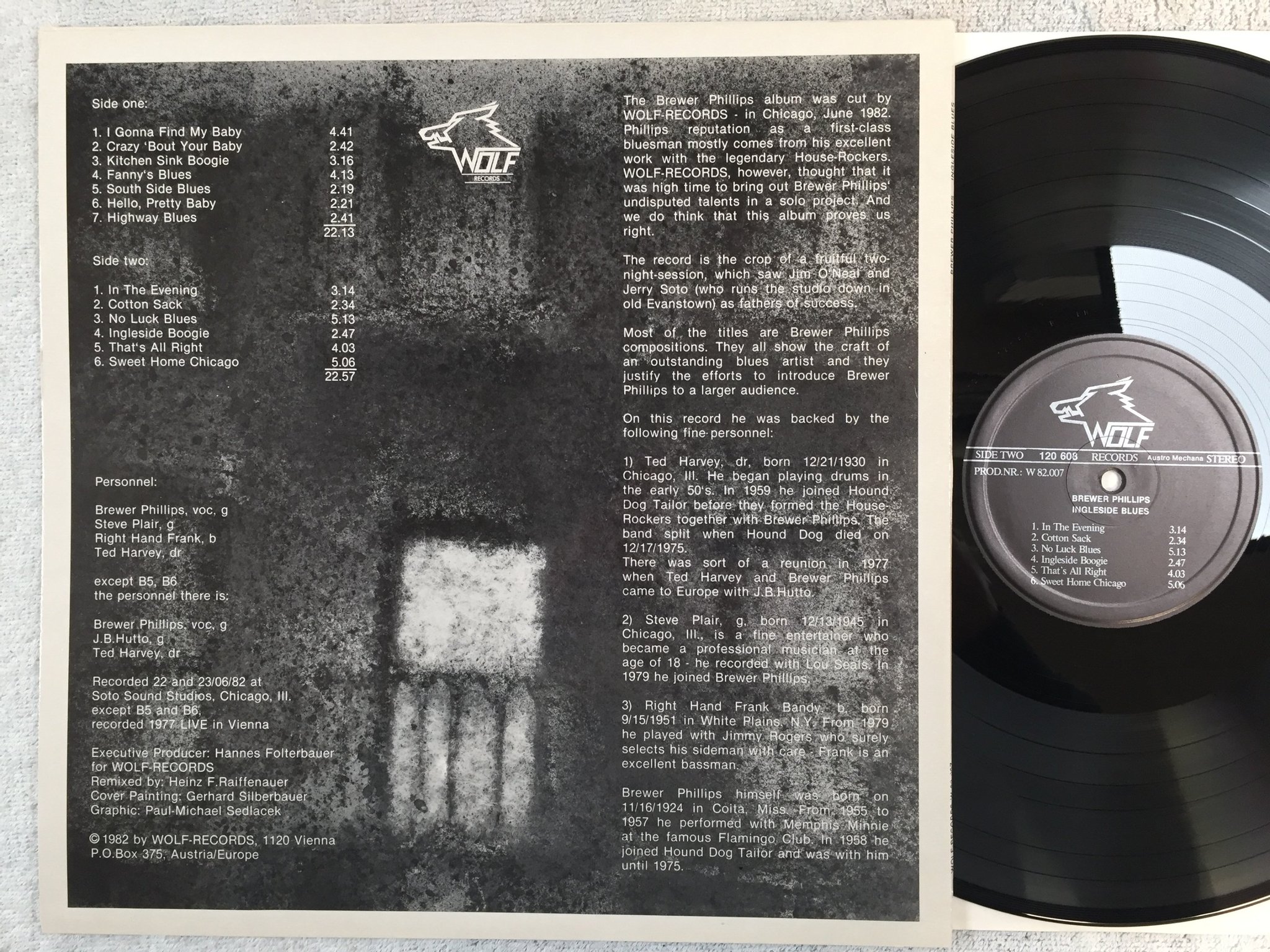 Omslagsbild för skivan BREWER PHILLIPS ingleside blues LP Austria WOLF  W 82.007