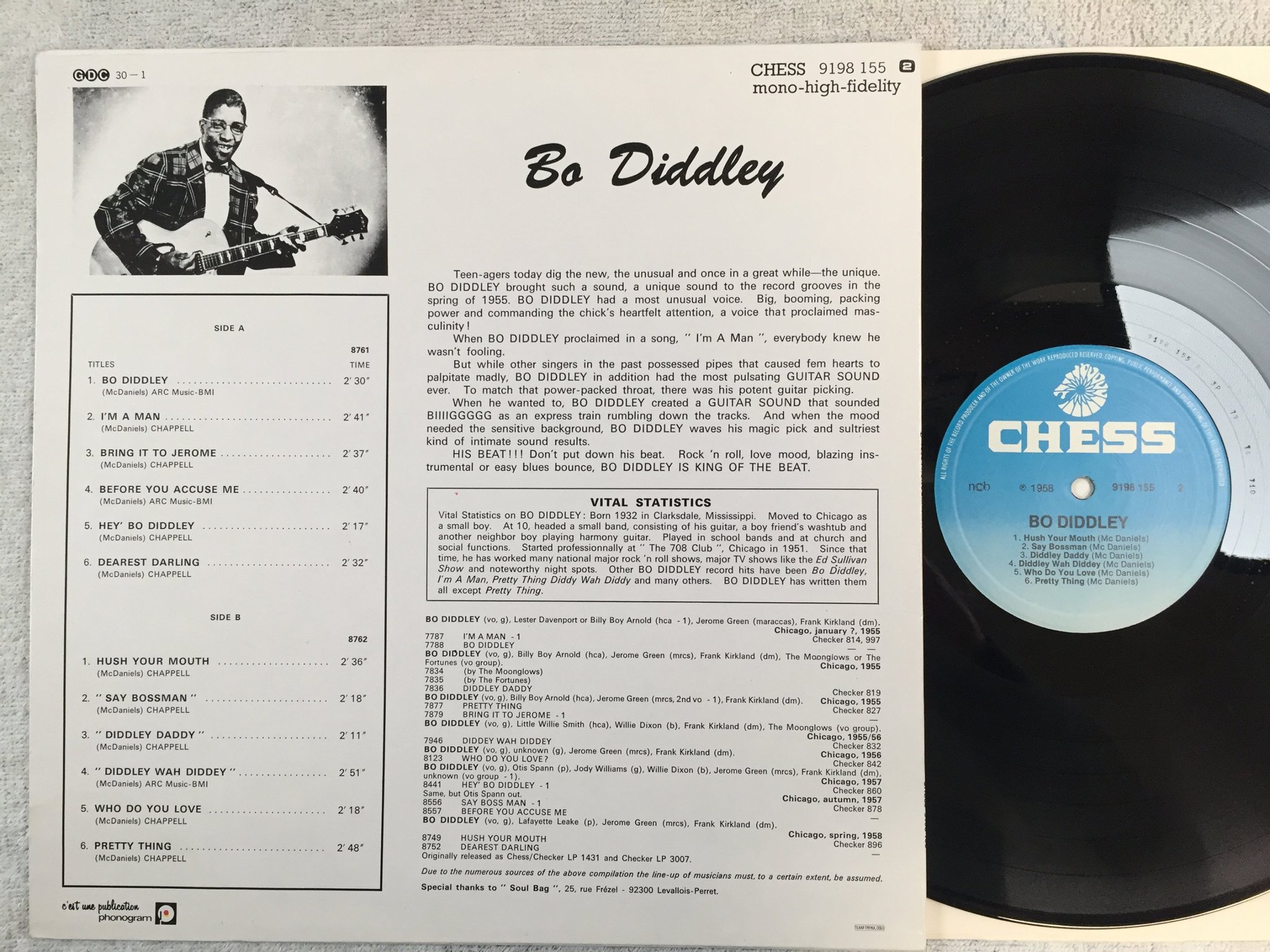 Omslagsbild för skivan BO DIDDLEY s/t LP ncb CHESS 9198155