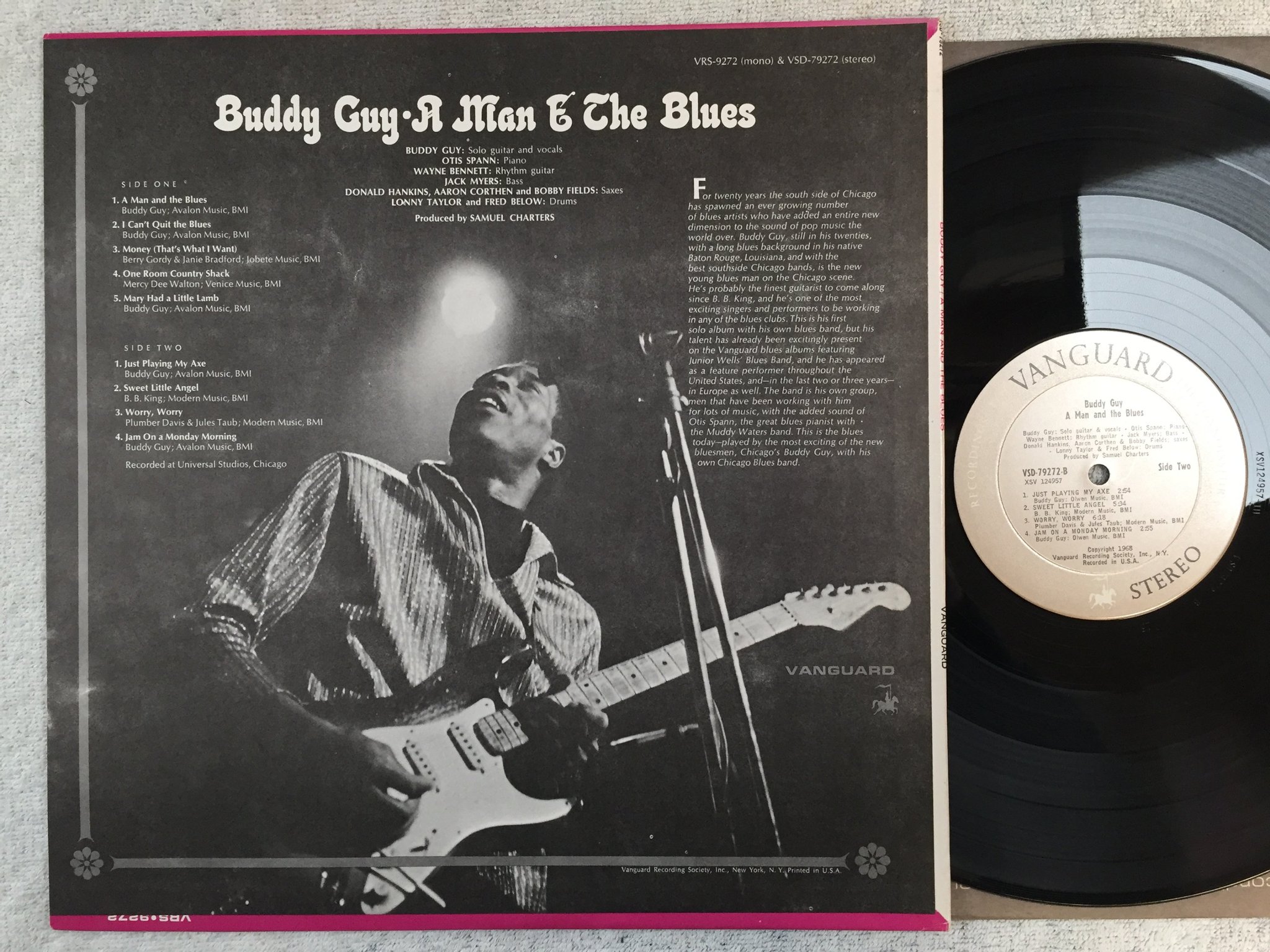 Omslagsbild för skivan BUDDY GUY a man & the blues LP US VANGUARD VSD 79272