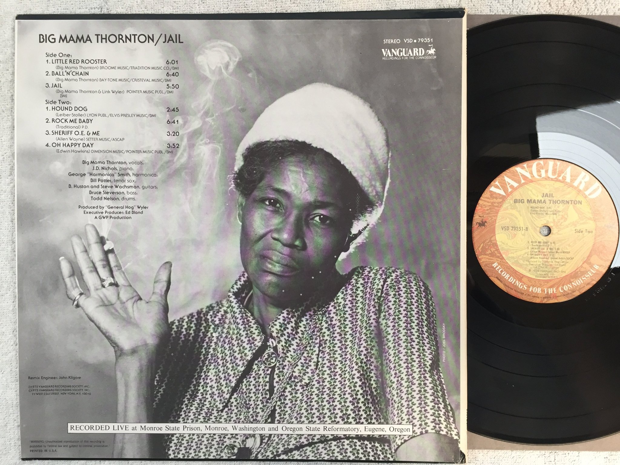 Omslagsbild för skivan BIG MAMA THORTON jail LP US VANGUARD VSD 79351