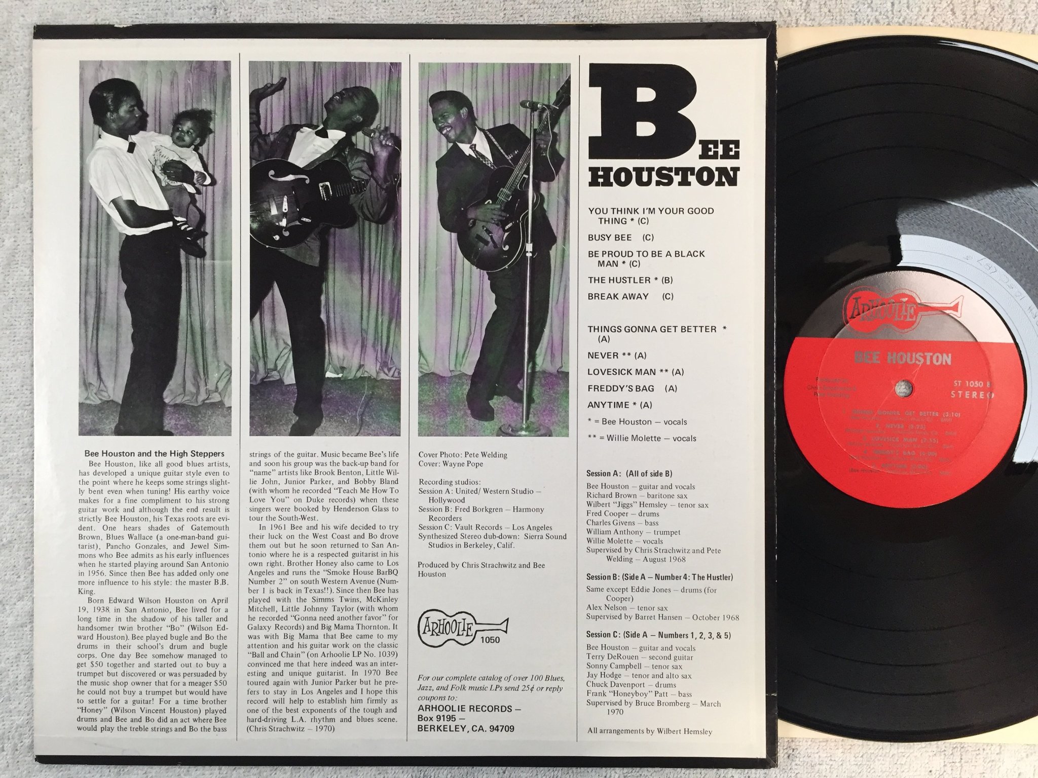 Omslagsbild för skivan BEE HOUSTON s/t LP US ARHOOLIE ST 1050