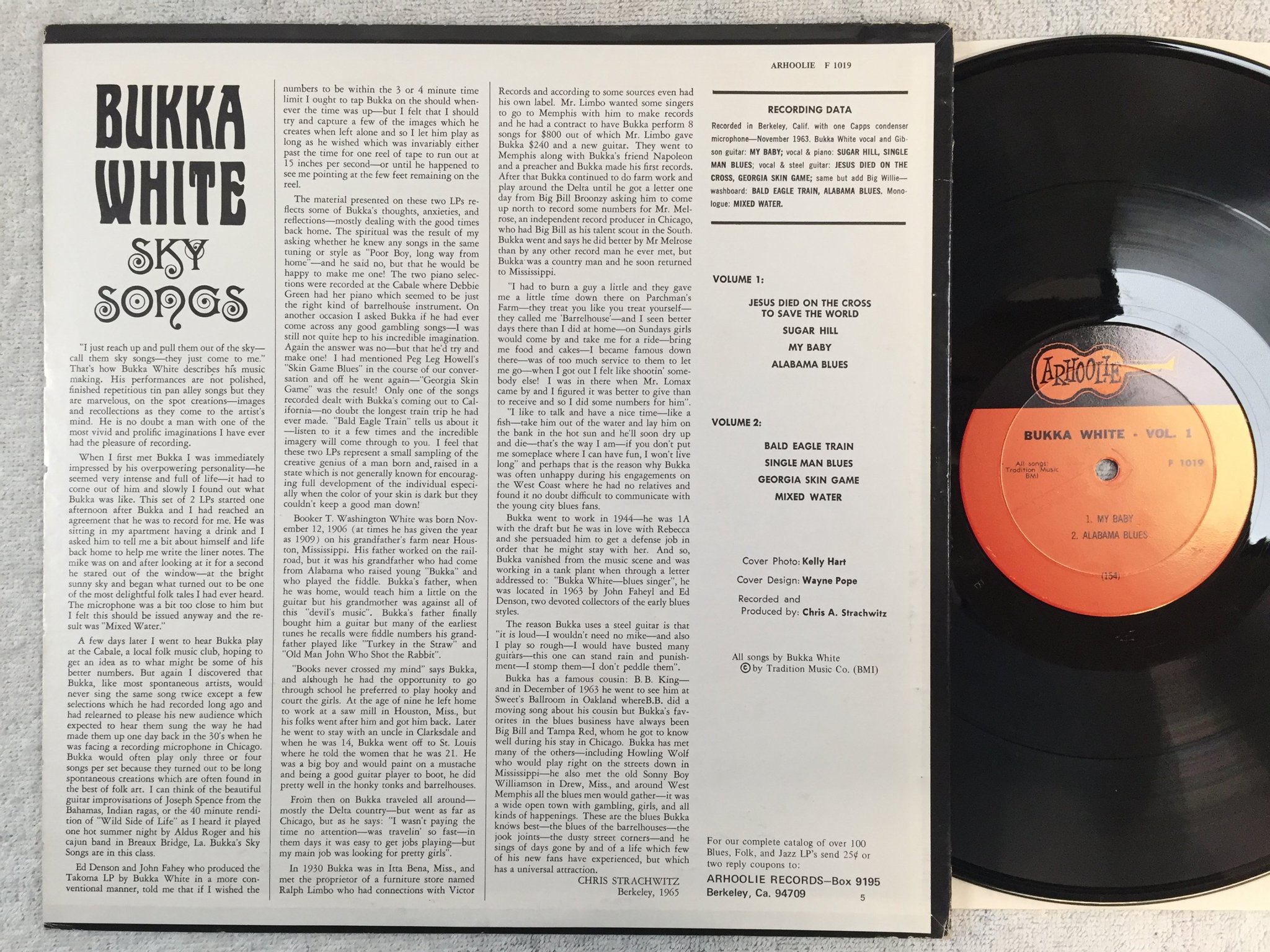 Omslagsbild för skivan BUKKA WHITE vol 1  LP US ARHOOLIE F1019