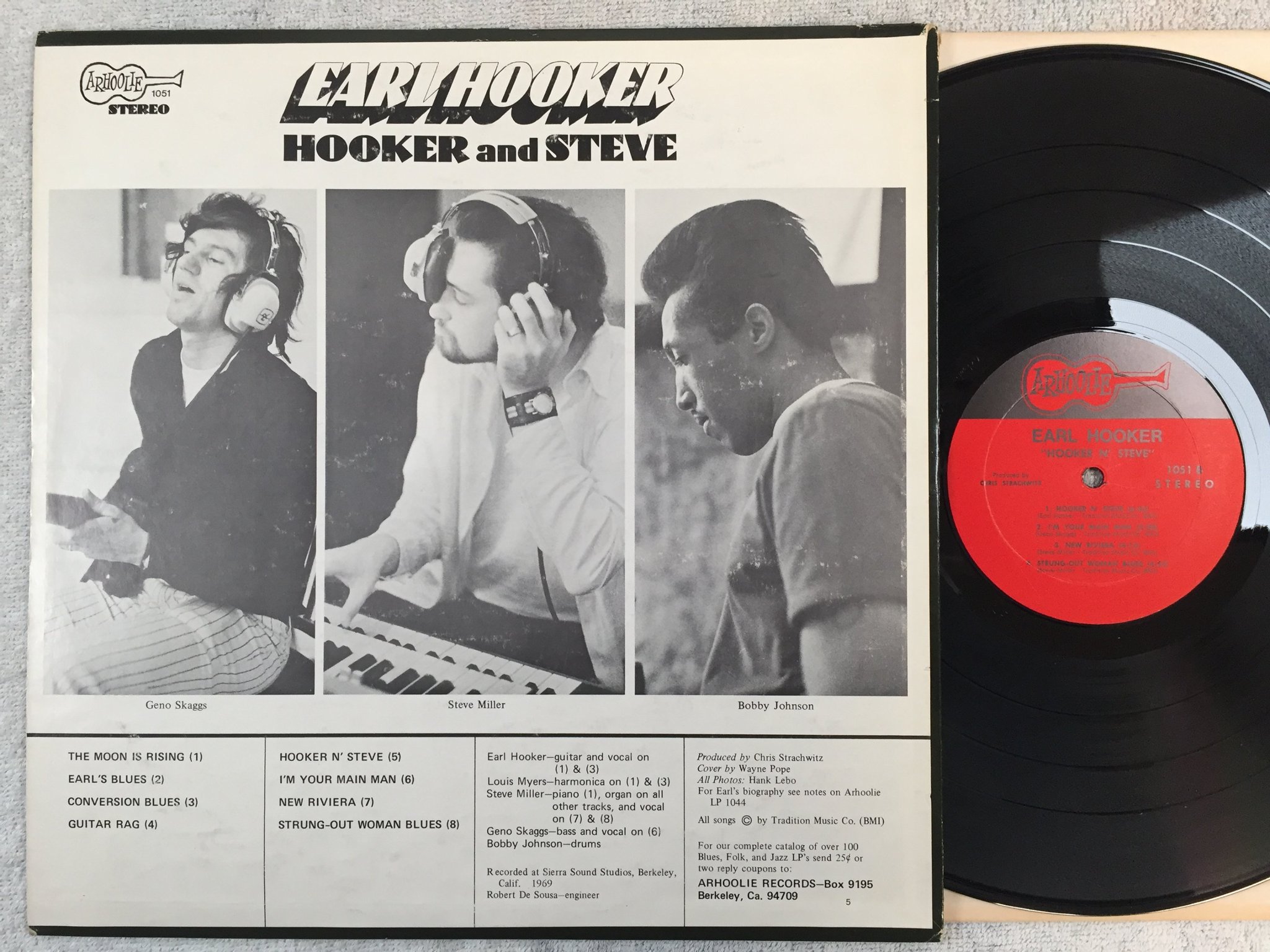 Omslagsbild för skivan EARL HOOKER Hooker and Steve LP US ARHOOLIE 1051