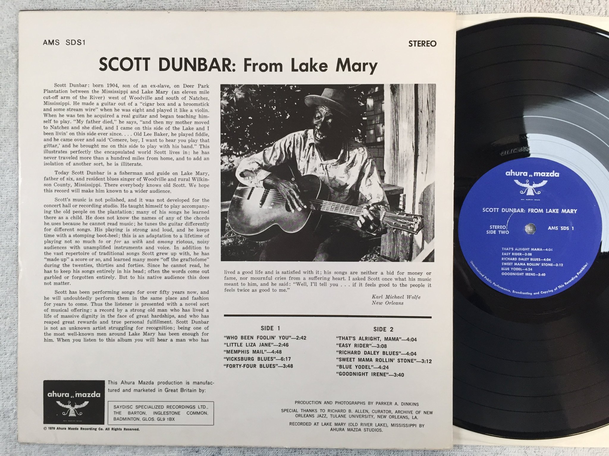 Omslagsbild för skivan SCOTT DUNBAR from Lake Mary LP US AHURA MAZDA AMS SDS 1