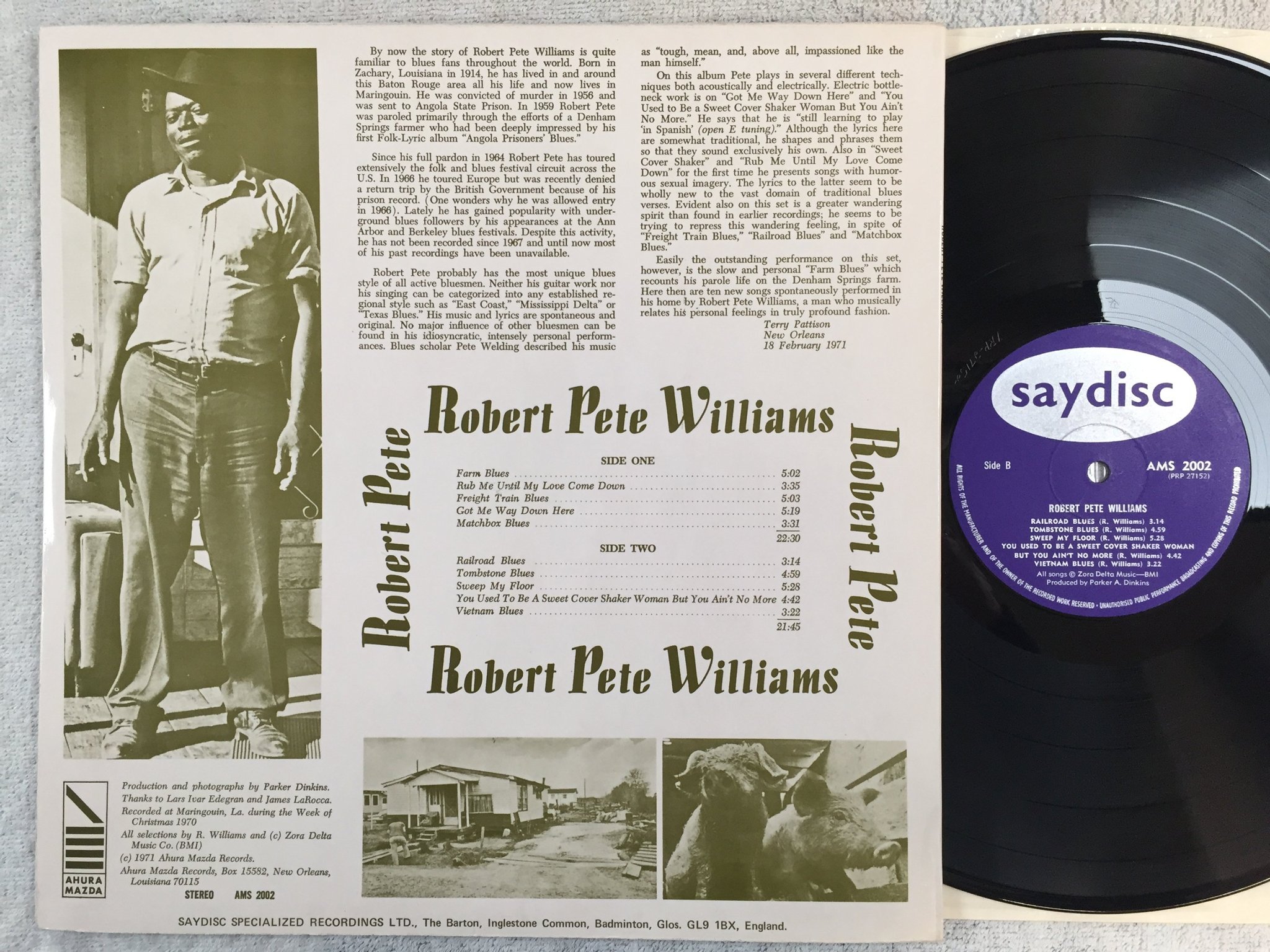 Omslagsbild för skivan ROBERT PETE WILLIAMS  LP -71 UK SAYDISC AMS 2003