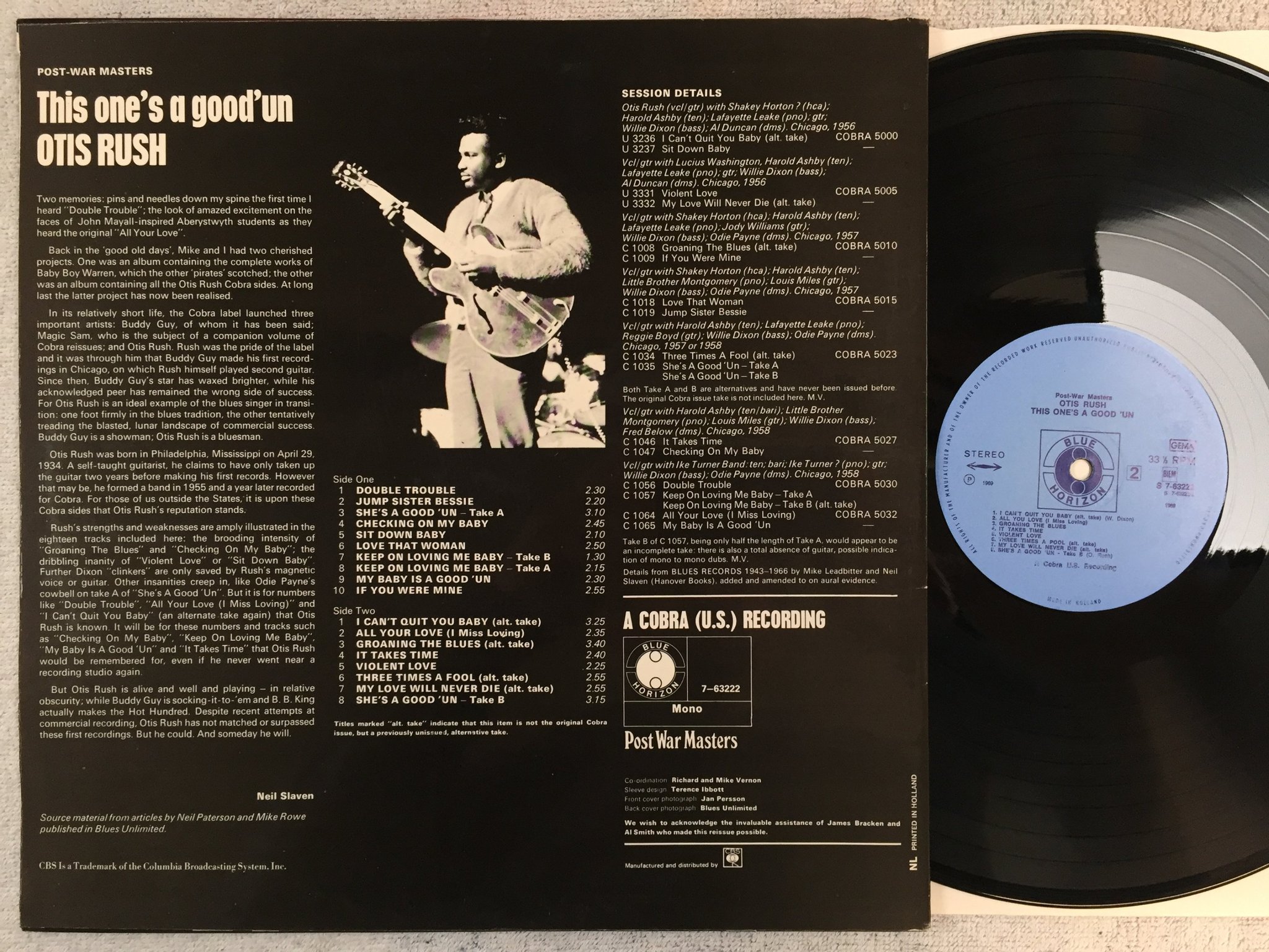 Omslagsbild för skivan OTIS RUSH the one's a good 'un LP -69 Ger BLUE HORIZON S 7-63222