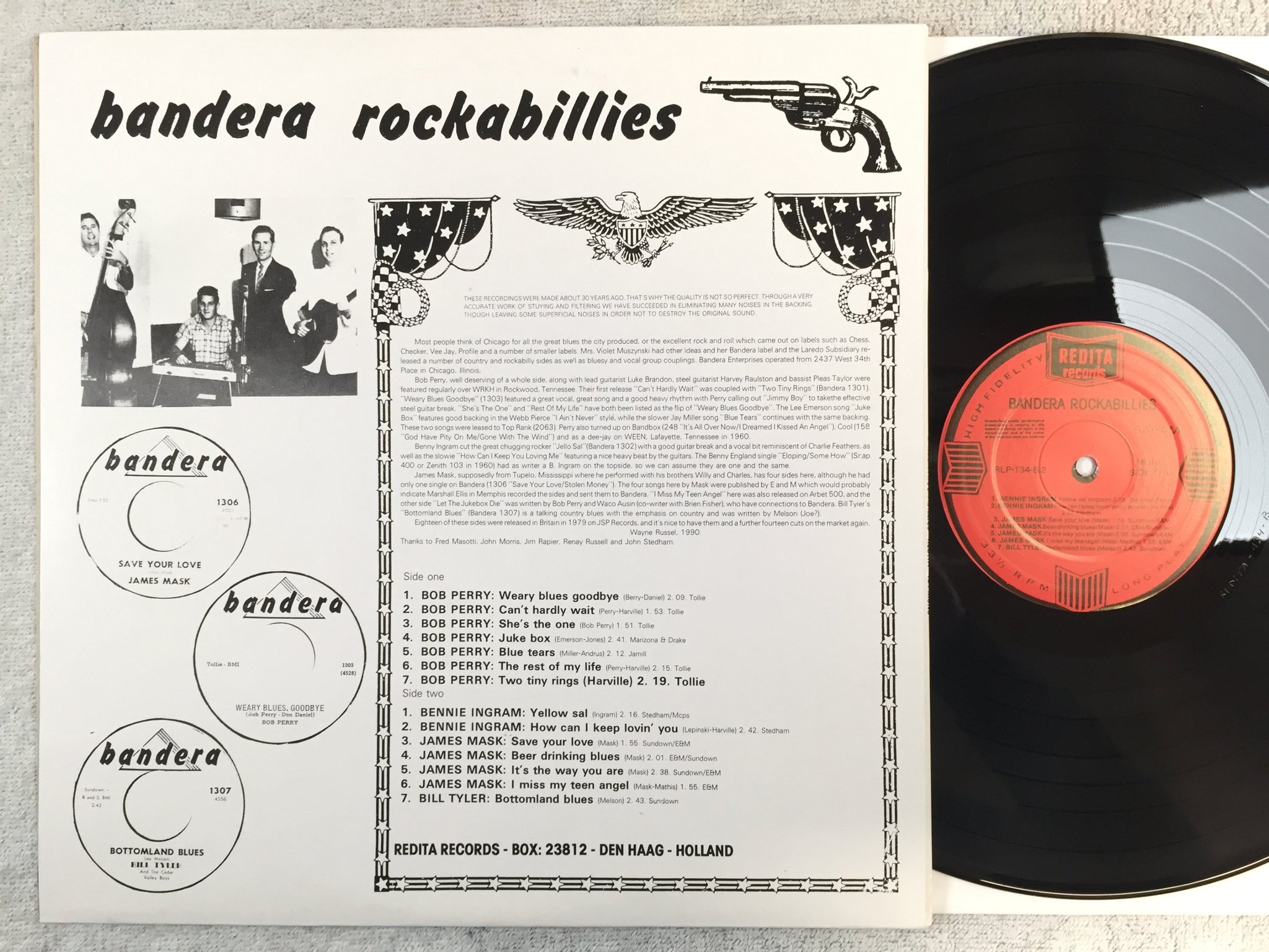 Omslagsbild för skivan V/A BANDERA ROCKABILLIES LP Hol REDITA-134 rockabilly