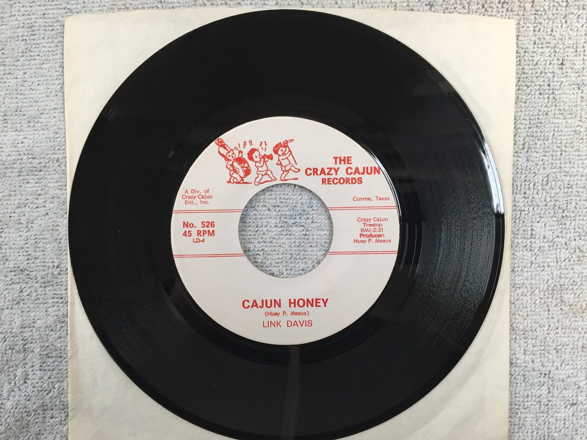 Omslagsbild för skivan LINK DAVIS big mamou 7"single US CRAZY CAJUN 526
