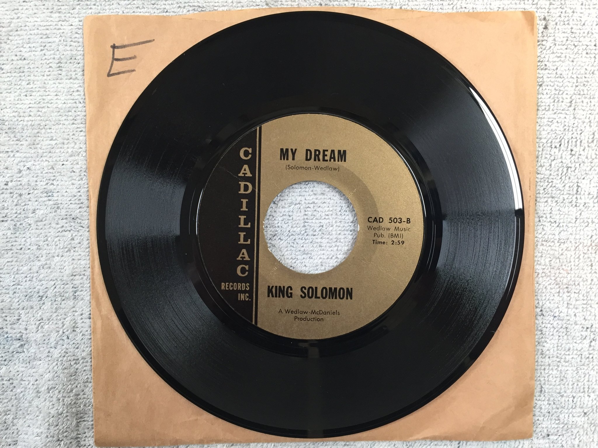 Omslagsbild för skivan KING SOLOMON Louisiana groove 7"single US CADILLAC CAD 503 soul !!!