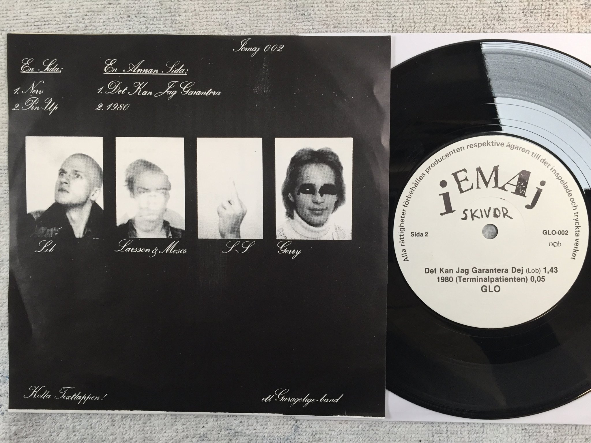 Omslagsbild för skivan GLO nerv 7"single -80 IEMAJ GLO-002 punk w/insert VERY RARE!!!