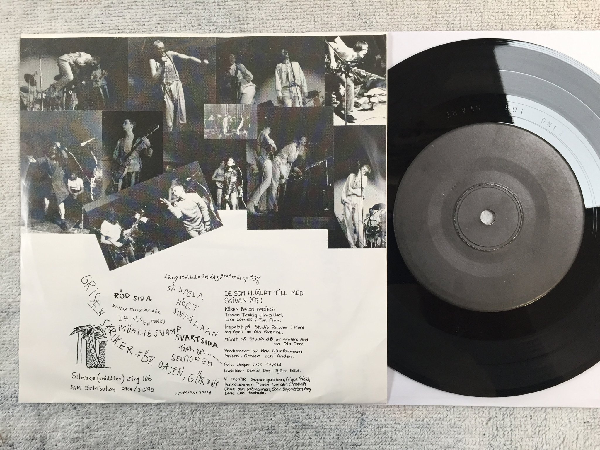 Omslagsbild för skivan GRISEN SKRIKER'S EP 7"EP -79 Swe SILENCE ZING 106 punk