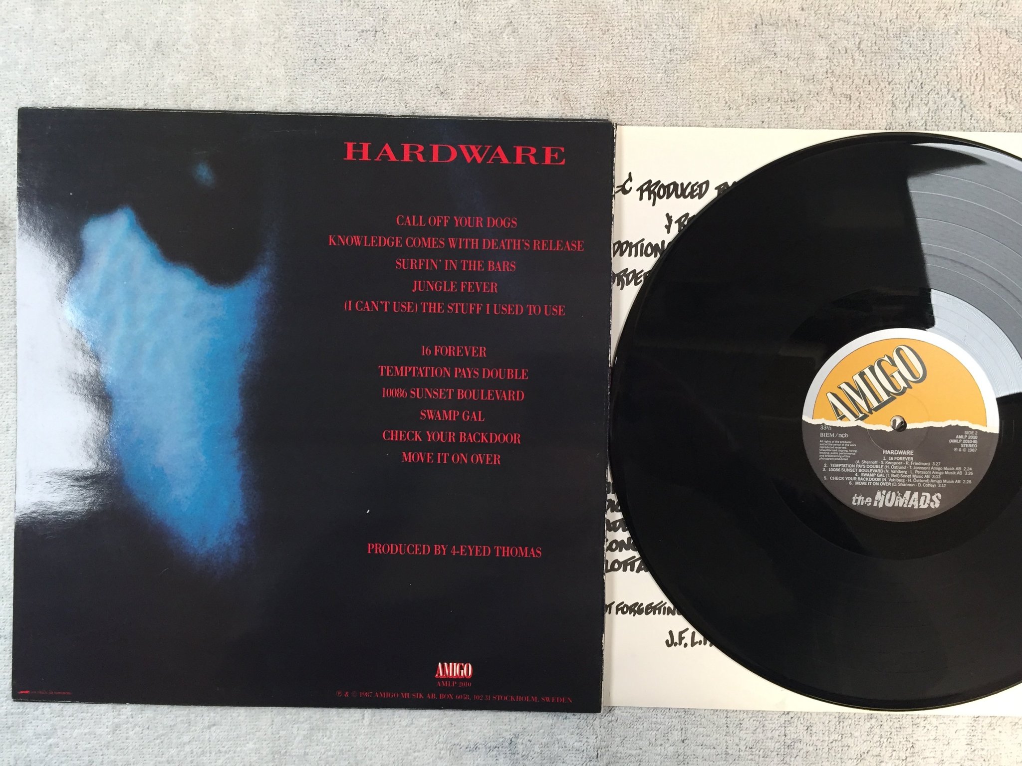 Omslagsbild för skivan THE NOMADS hardware LP -87 Swe AMIGO AMLP 2010