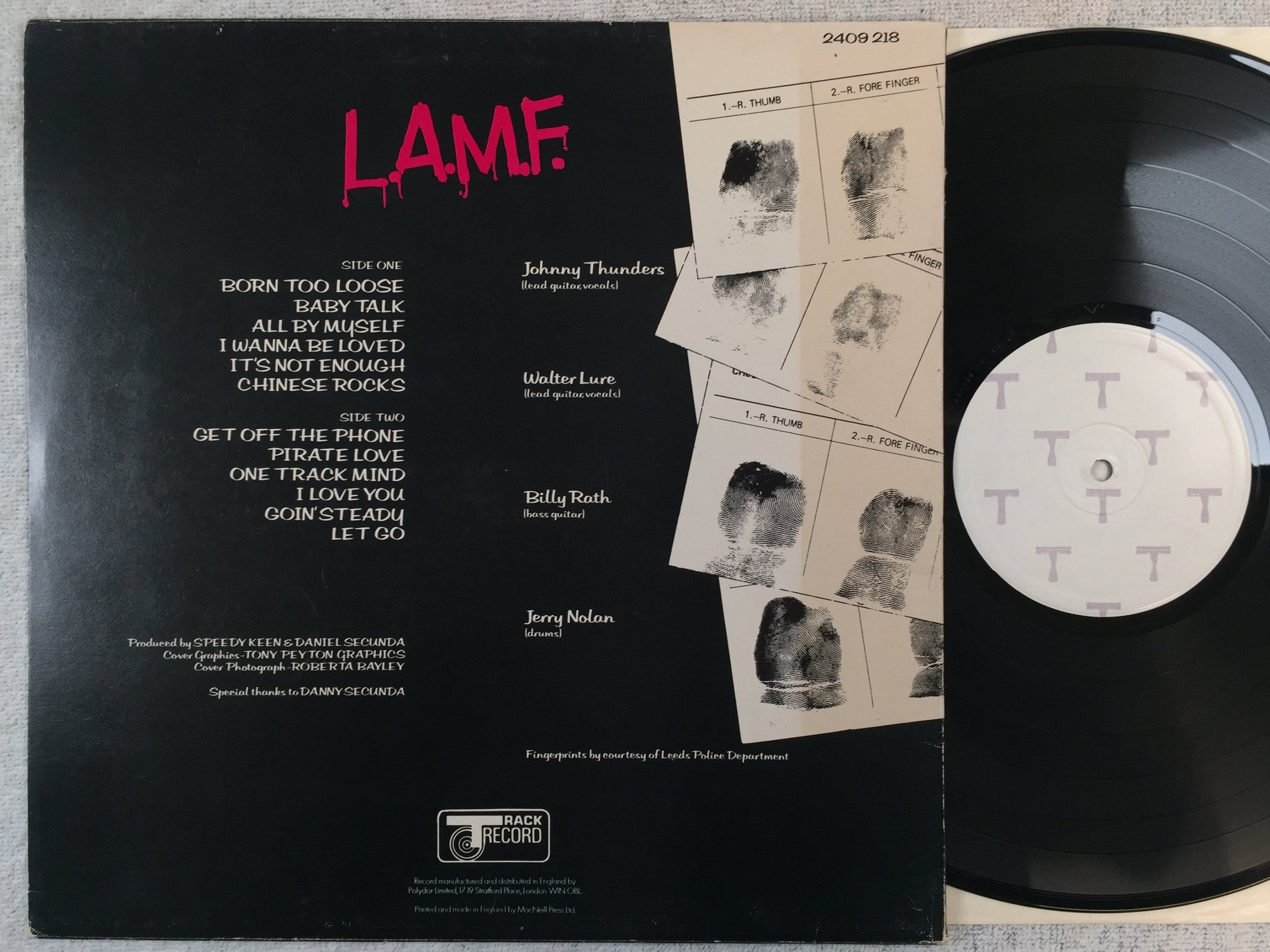 Omslagsbild för skivan THE HEARTBREAKERS l.a.m.f. LP -77 UK TRACK 2409218 