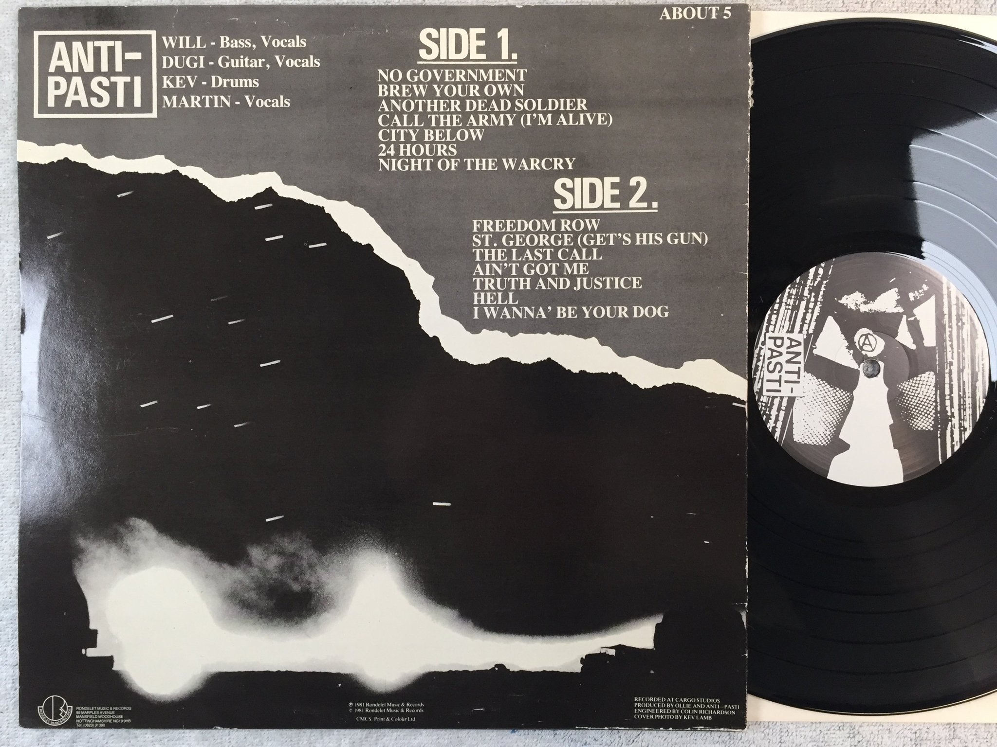 Omslagsbild för skivan ANTI-PASTI the last call LP -81 UK RONDOLET MUSIC & RECORDS ABOUT 5