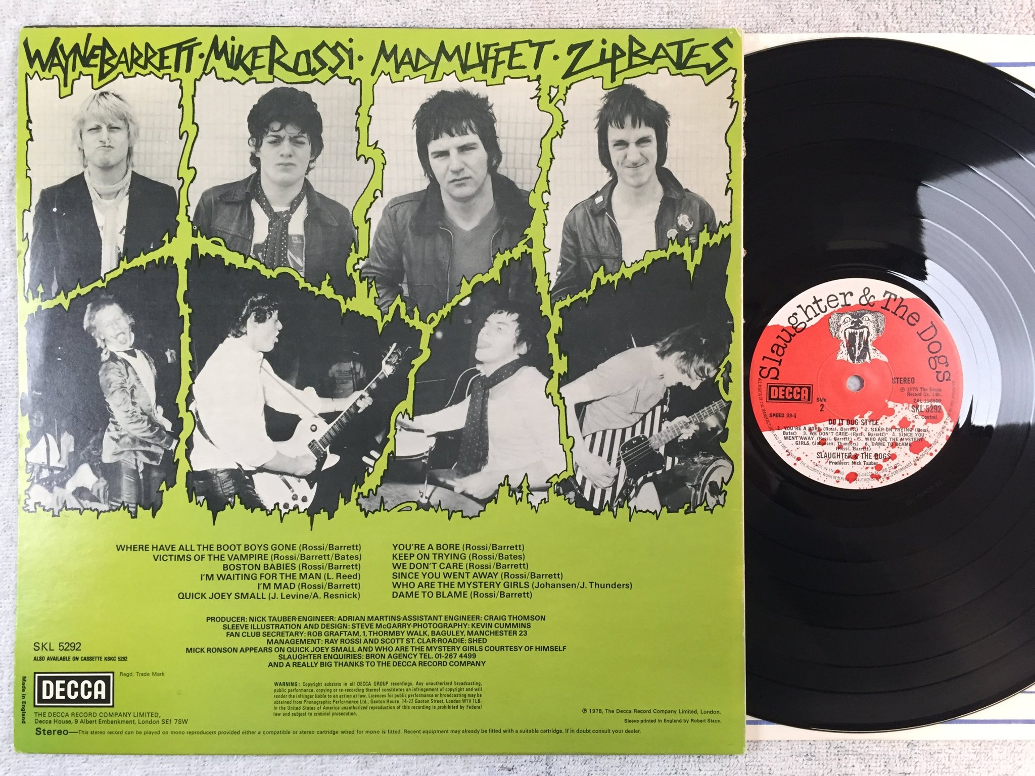 Omslagsbild för skivan SLAUGHTER & THE DOGS do it dog style LP -78 UK DECCA SKL 5292