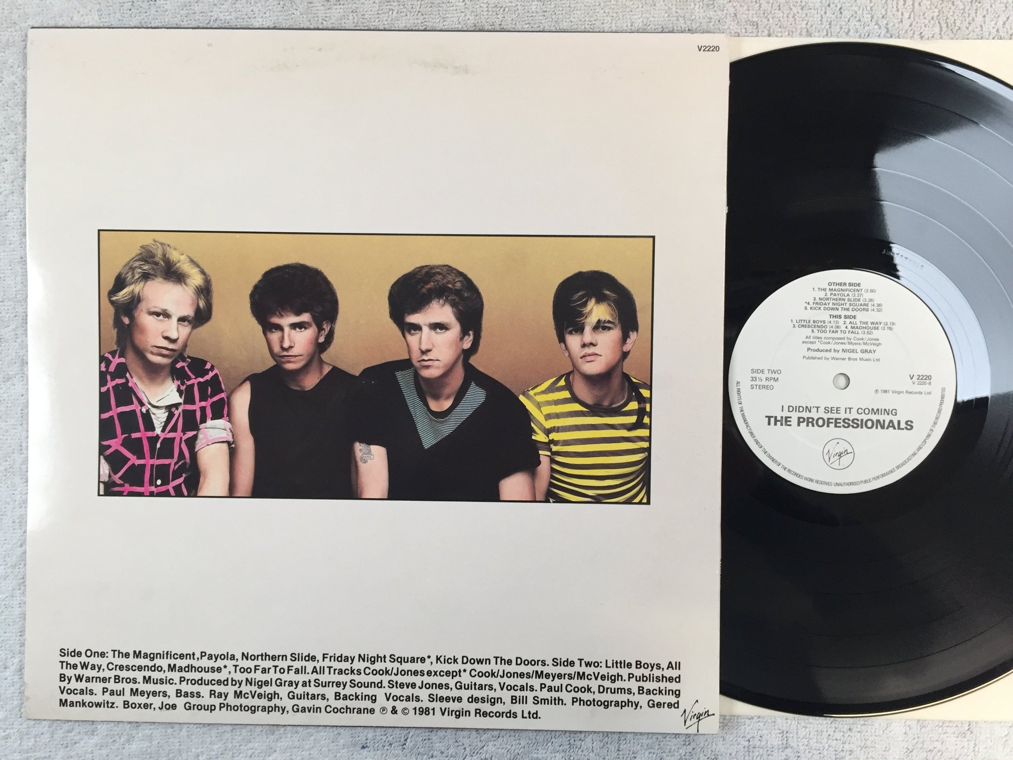 Omslagsbild för skivan THE PROFESSIONALS I didn't see it coming LP -81 UK VIRGIN V2220
