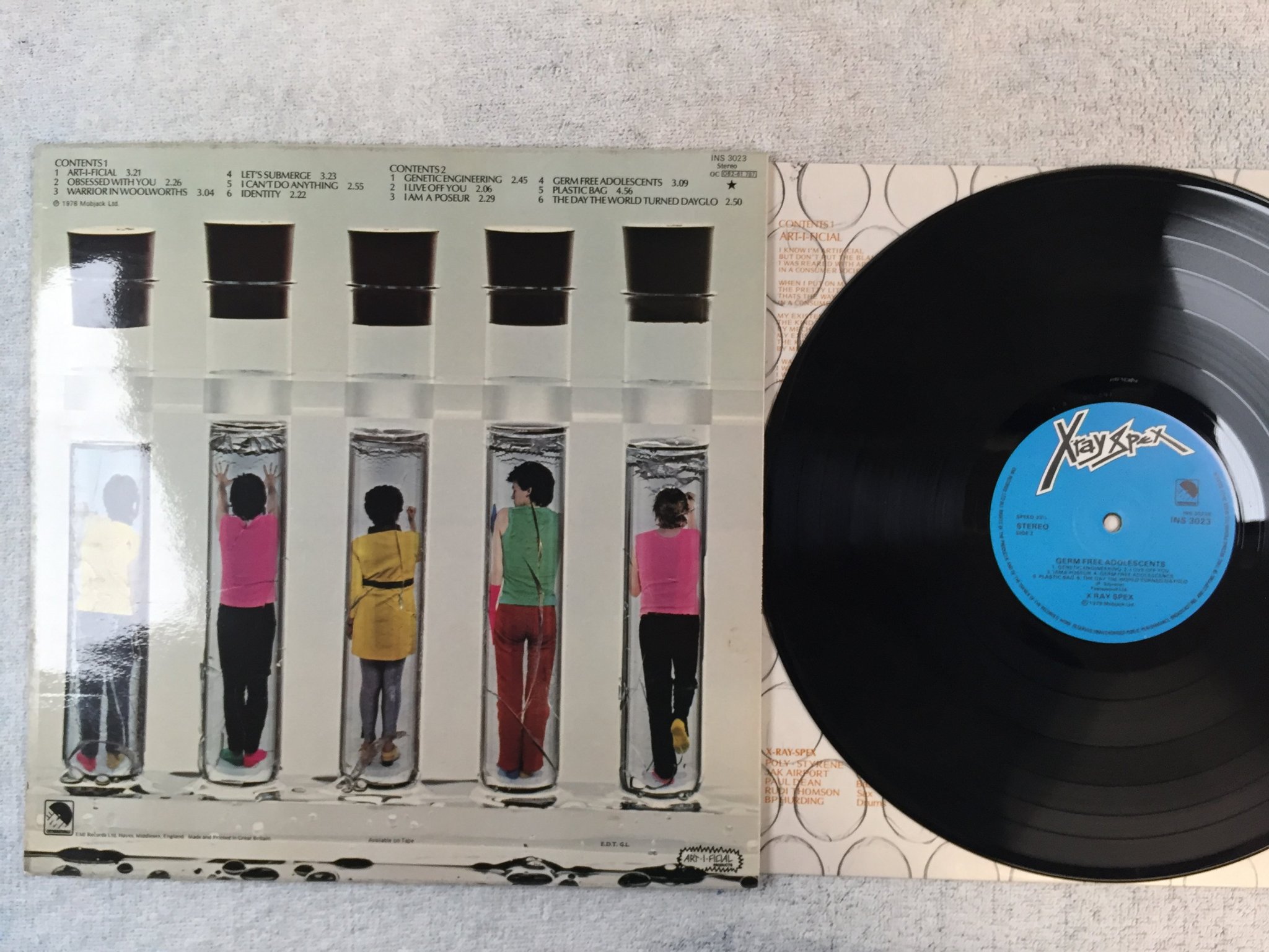 Omslagsbild för skivan X-RAY SPEX Germfree Adolescents LP -78 EMI INTERNATIONAL INS 3023 rare!
