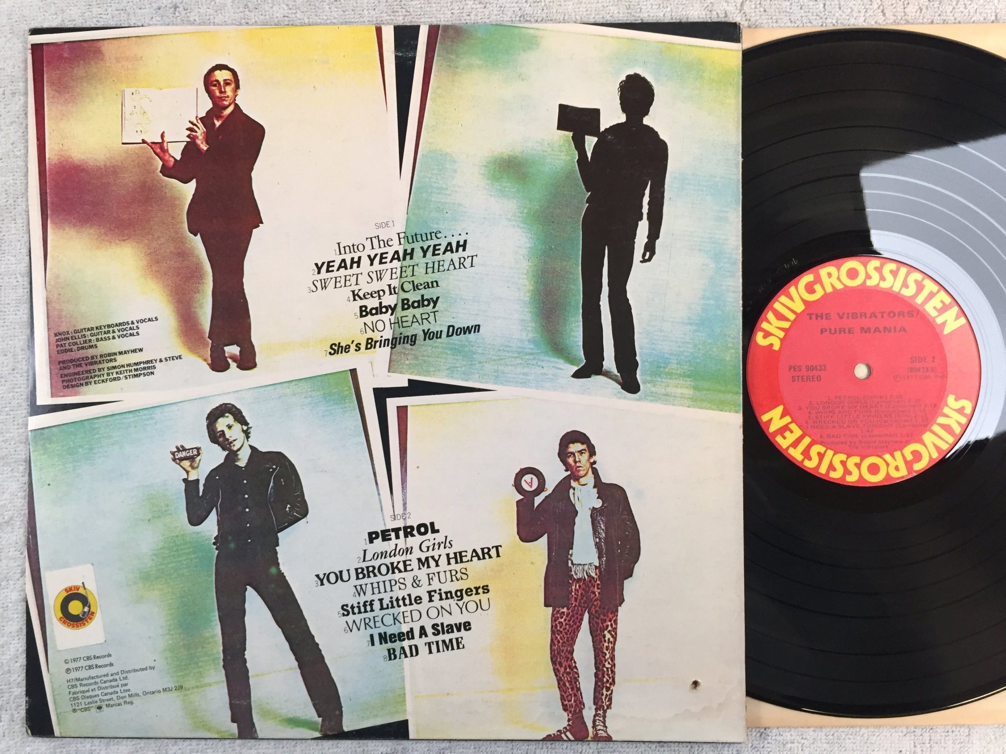 Omslagsbild för skivan THE VIBRATORS pure mania LP -77 US COLUMBIA / SKIVGROSSISTEN  PES 90433