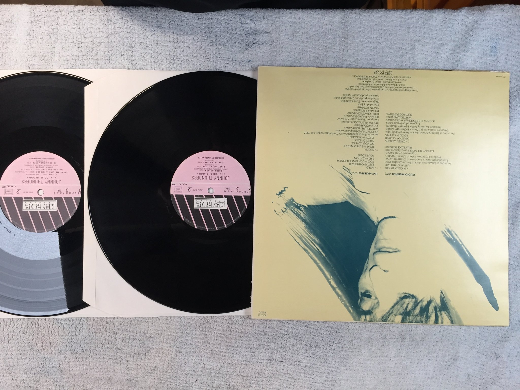 Omslagsbild för skivan JOHNNY THUNDERS in cold blood 2xLP -83 Fra NEW ROSE ROSE 18