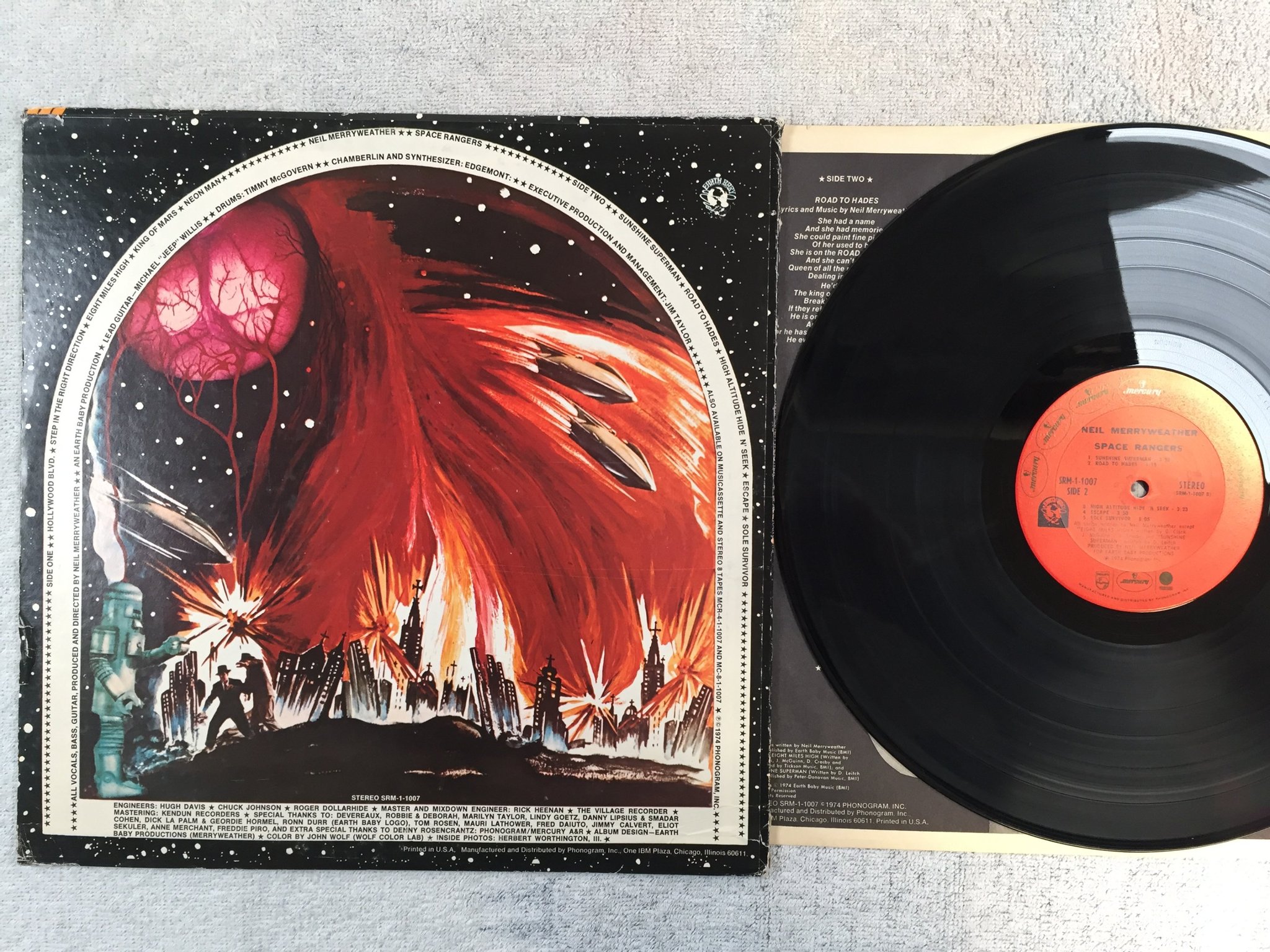 Omslagsbild för skivan NEIL MERRYWEATHER  space rangers LP -74 US MERCURY SRM-1-1007