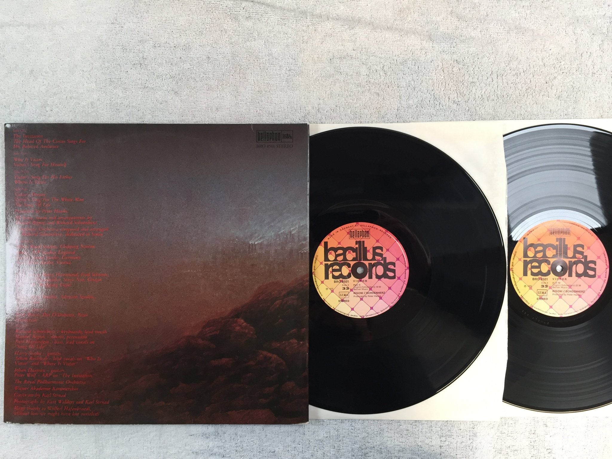 Omslagsbild för skivan RIGONI / SCHOENHERZ victor 2xLP -75 Ger BACILLUS BRO 8501