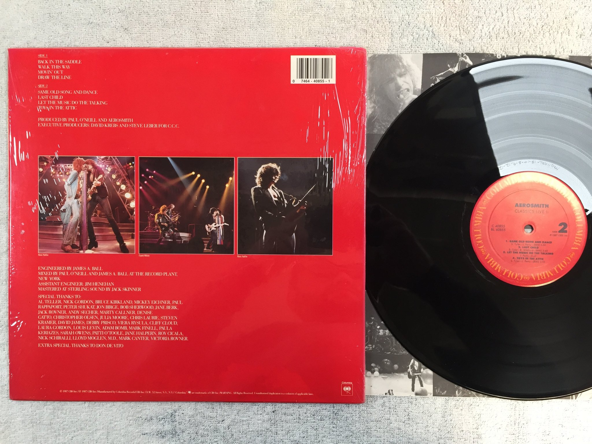 Omslagsbild för skivan AEROSMITH classic live II LP -87 US COLUMBIA C 40855
