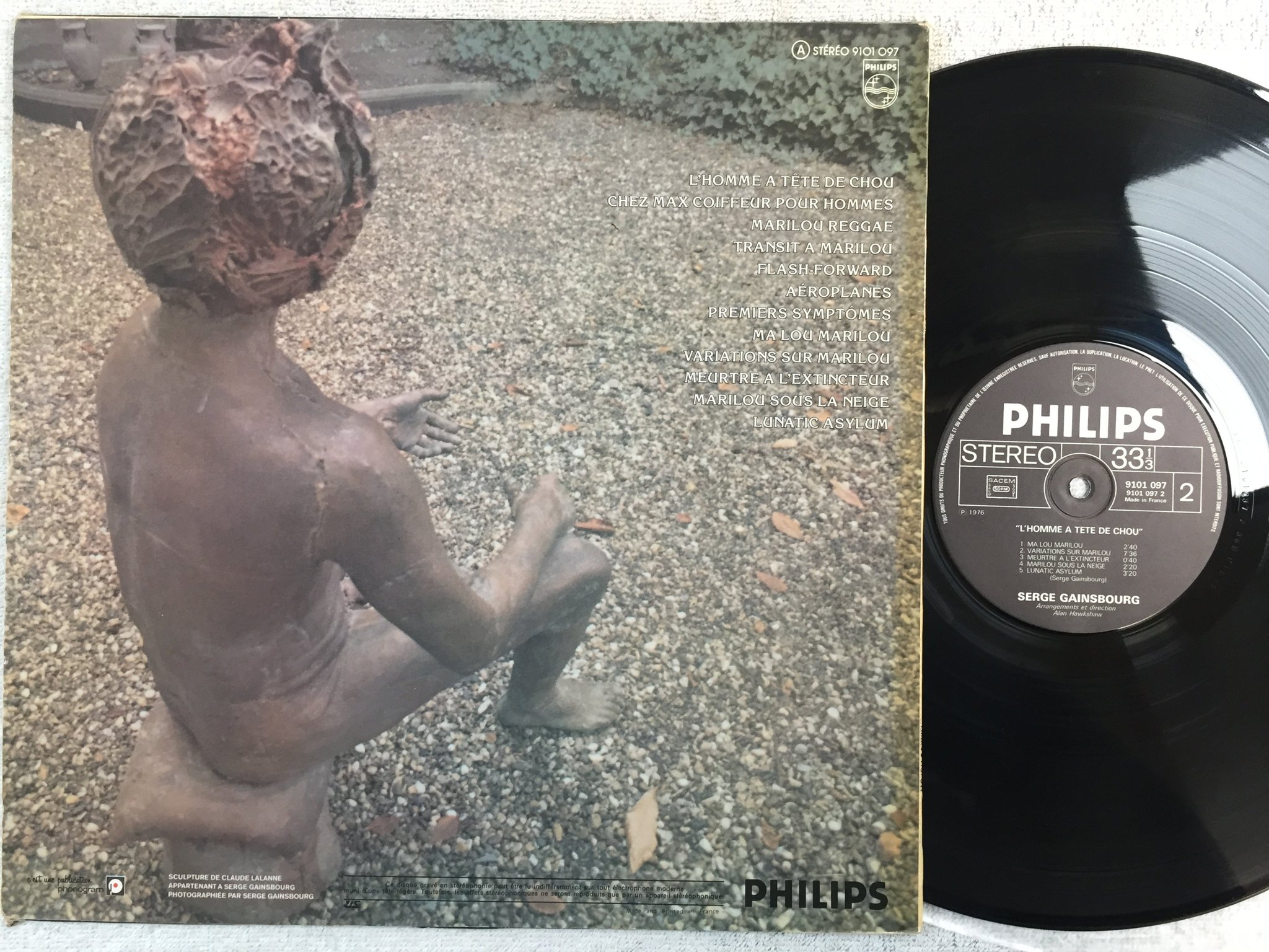 Omslagsbild för skivan SERGE GAINSBOURG l'homme a tete de chou LP Fra PHILIPS 9107097